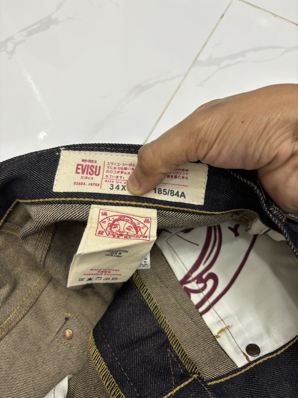 Japanese Brand Evisu Daicock Selvedge Denim Jeans Size US 34 / EU 50 - 12 Thumbnail