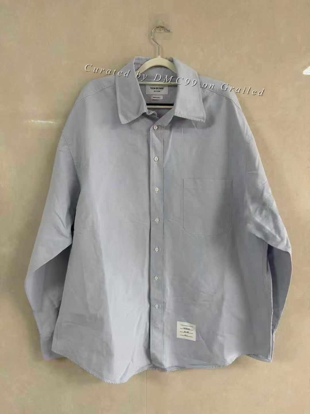 Thom Browne Thom Browne Blue Sleeve Badge Shirt Size US L / EU 52-54 / 3 - 1 Thumbnail