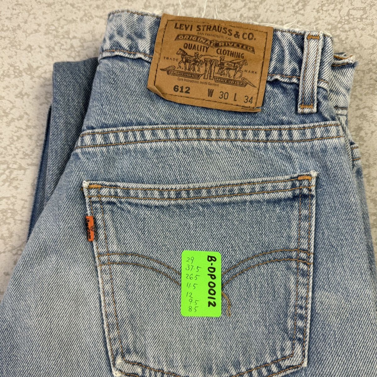 Levi's 💥Vintage 90s Levis 612 Orange Tab Blue Washed Denim Pant Size US 29 - 17 Thumbnail