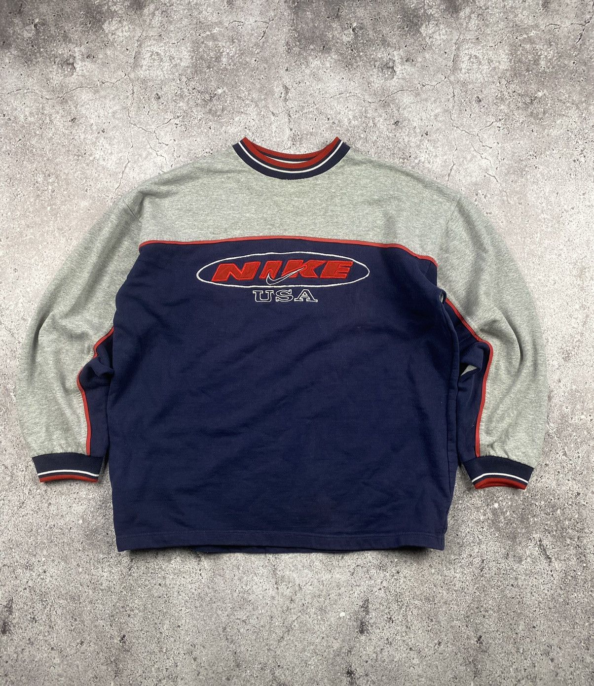 Nike × Vintage Crazy Rare Vintage 90's Nike USA Sweatshirt Big Swoosh Y2K Size US L / EU 52-54 / 3 - 1 Thumbnail