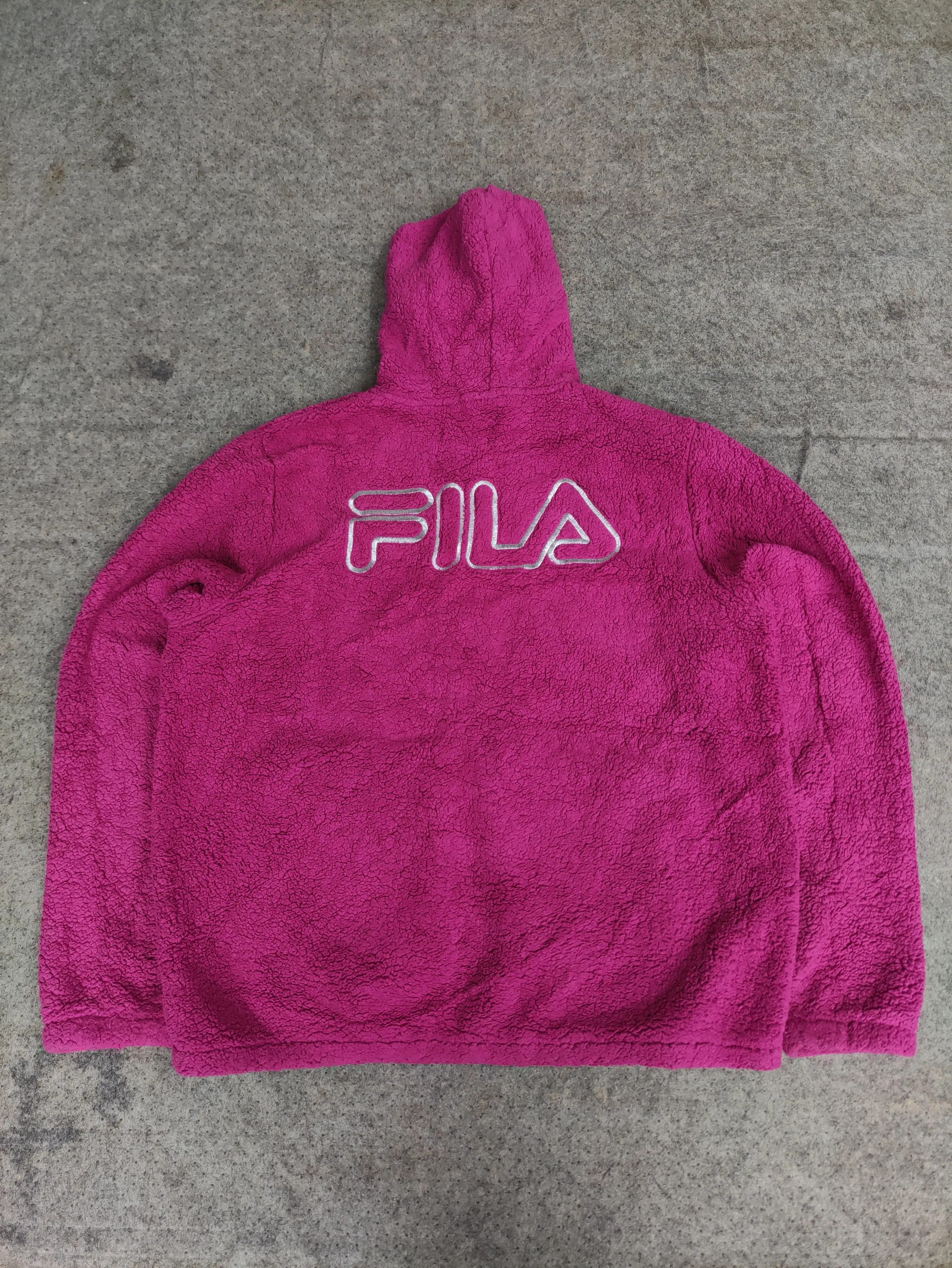 Fila FILA Sherpa Fleece Zip-Up Hoodie Magenta Size US XL / EU 56 / 4 - 12 Thumbnail