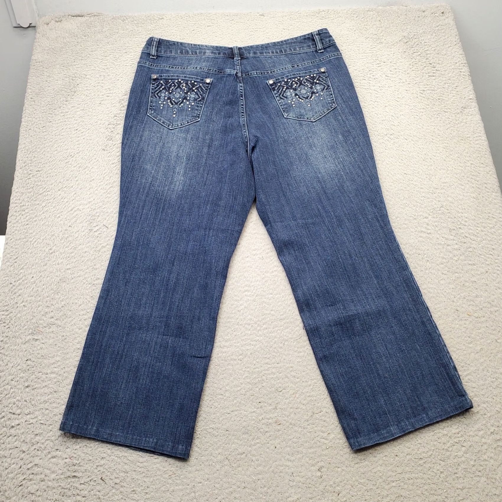 Vintage Christopher & Banks Cropped Jeans Women 16P Blue Denim Pockets Stretch Jeans Cropped 25in Inseam Womens Size 38" / US 16 / IT 52 - 2 Thumbnail
