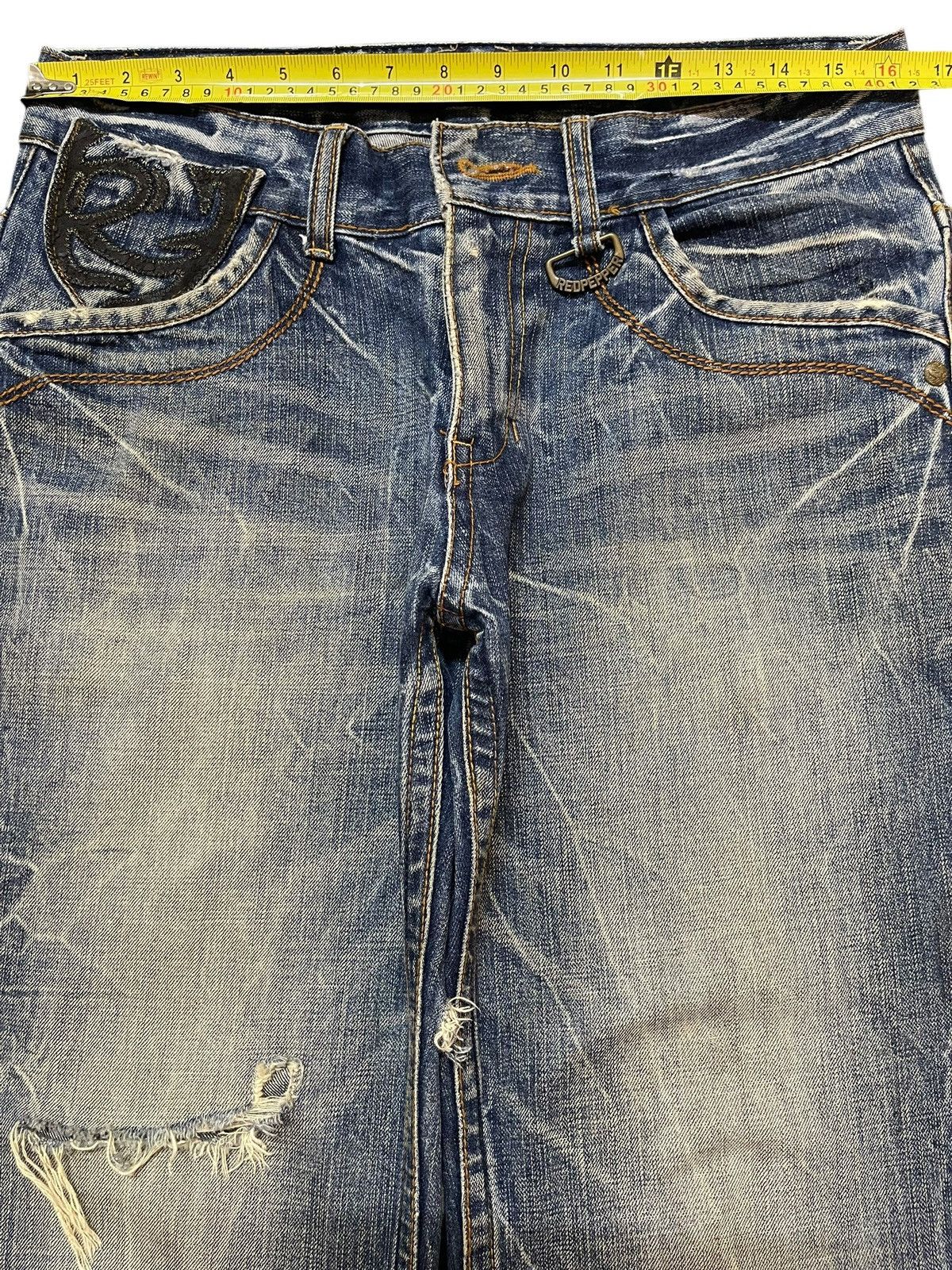 14th Addiction Vintage Japanese Brand Faded Thunder Wash Distressed Jeans Size US 32 / EU 48 - 12 Thumbnail