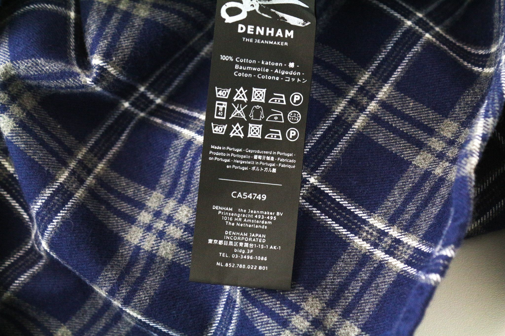DENHAM S Navy Blue Tartan Check Button-Down Shirt 74552 Size US S / EU 44-46 / 1 - 7 Thumbnail