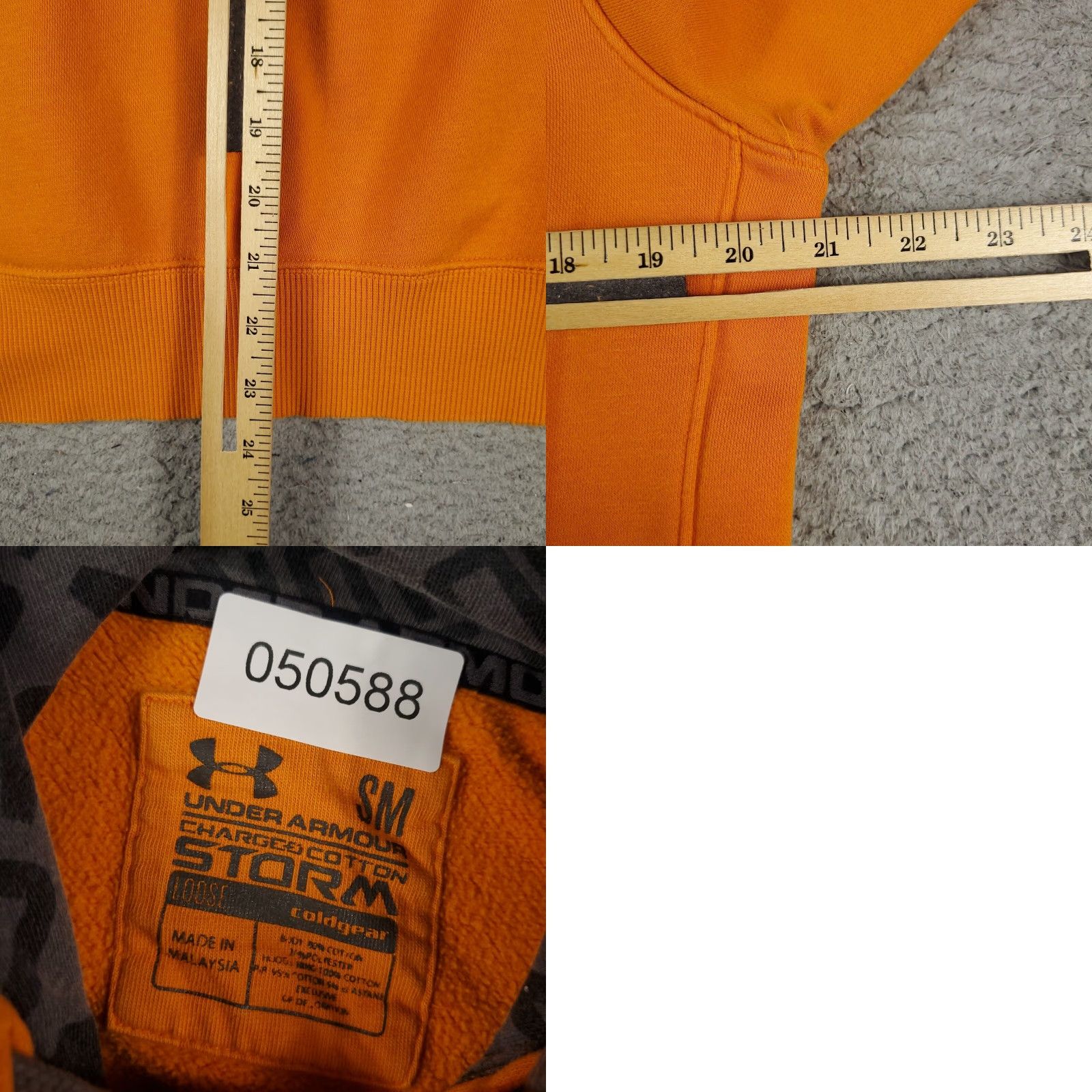 Under Armour Under Armour Hoodie Mens Small Orange Pullover Sweatshirt Mock Neck Adjustable Logo Casual Sweatshirt Size US S / EU 44-46 / 1 - 8 Thumbnail