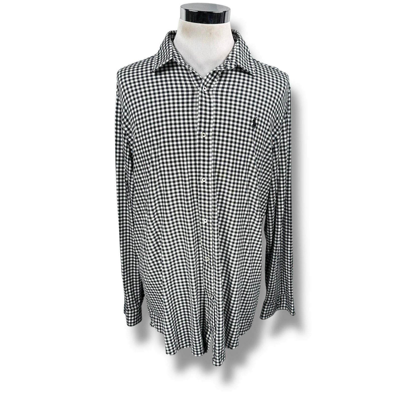 Polo Ralph Lauren Ralph Lauren Polo Golf Shirt Men XL White Black Long Sleeve Size US XL / EU 56 / 4 - 1 Thumbnail