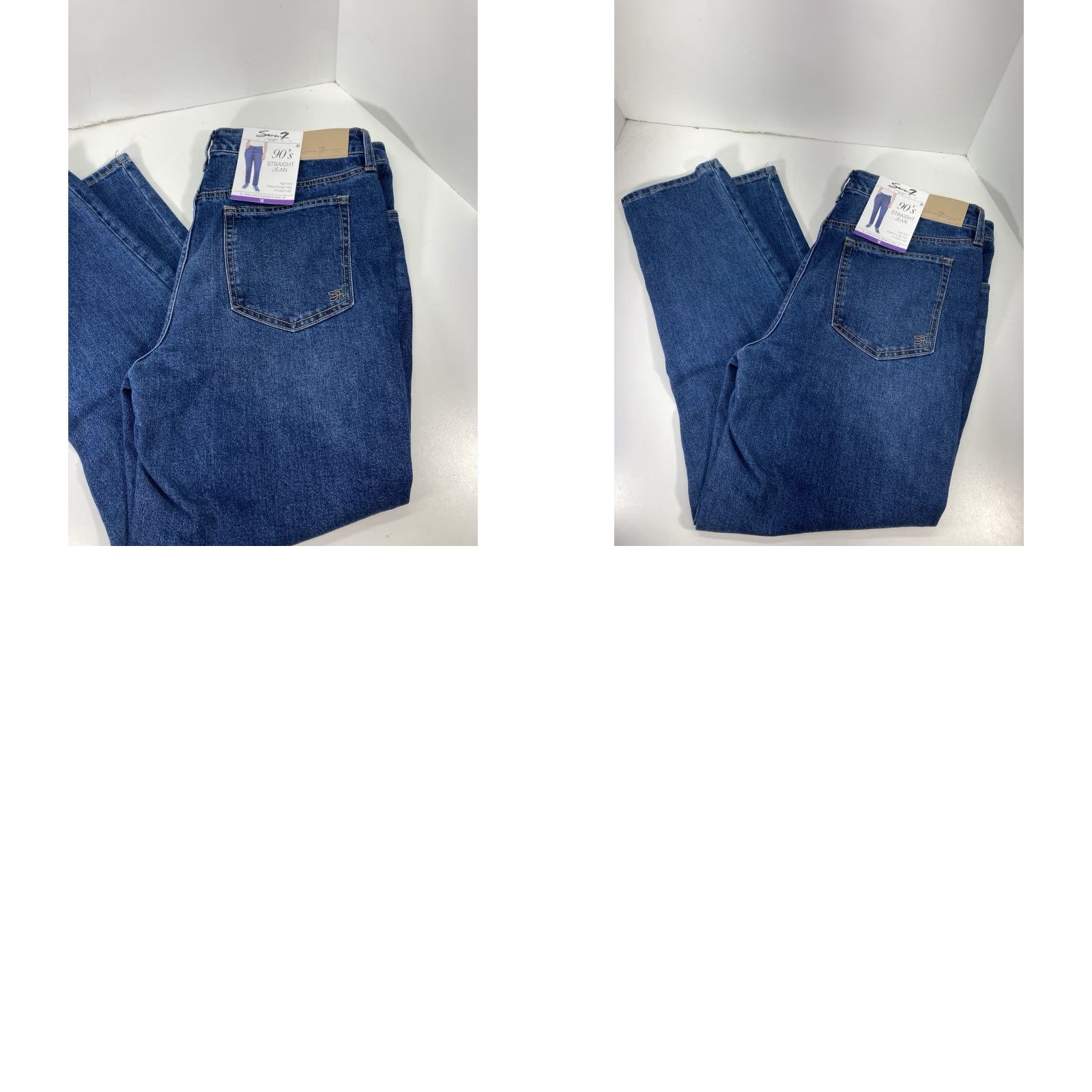 Vintage Seven7 Jeans Women Size 16 36X30 High Rise Stretch 90s Blue NWT Straight Size 38" / US 16 / IT 52 - 9 Thumbnail
