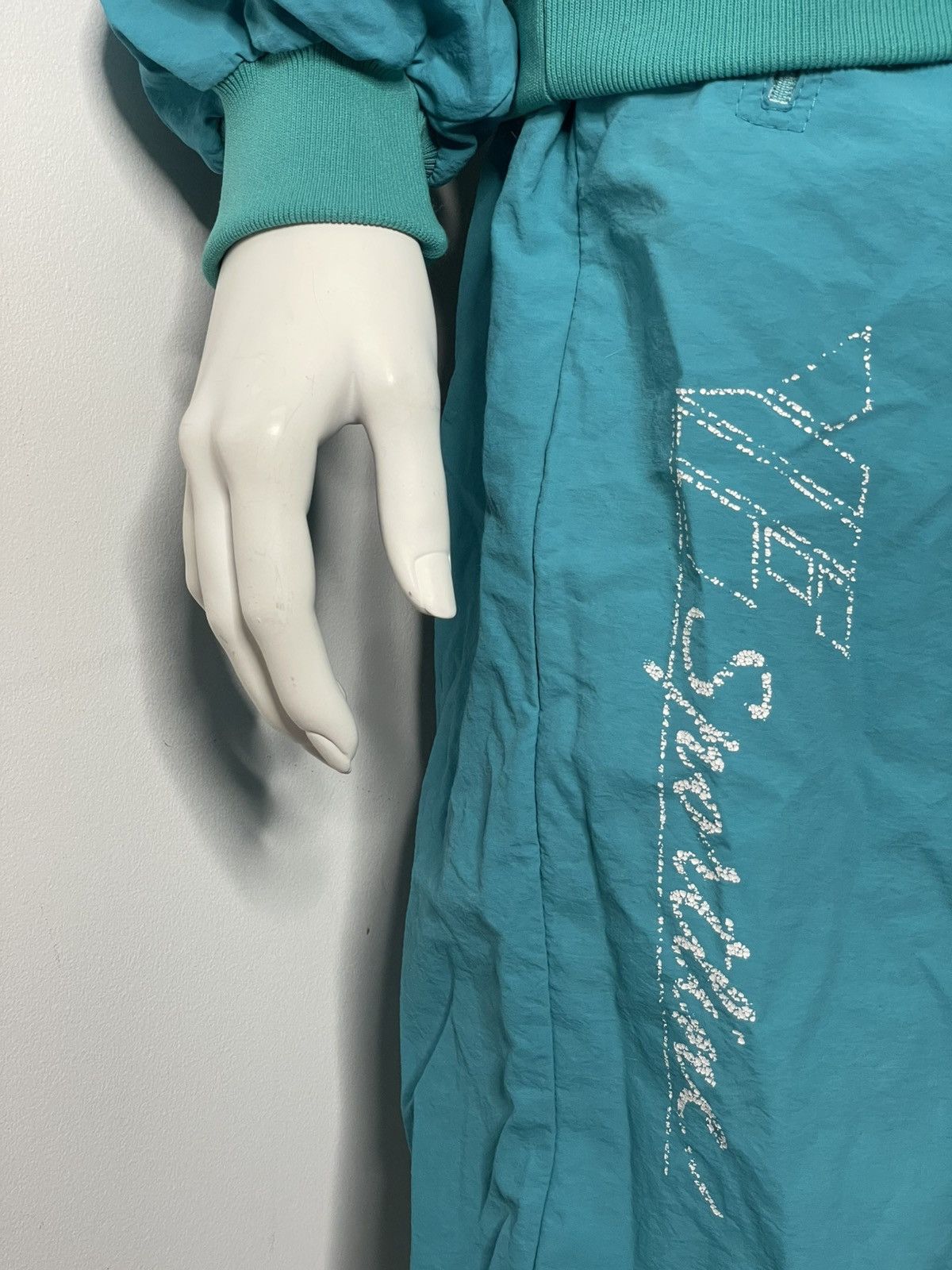 Vintage Vintage plain turquoise tracksuits street wear y2k Size 32" / US 10 / IT 46 - 10 Thumbnail