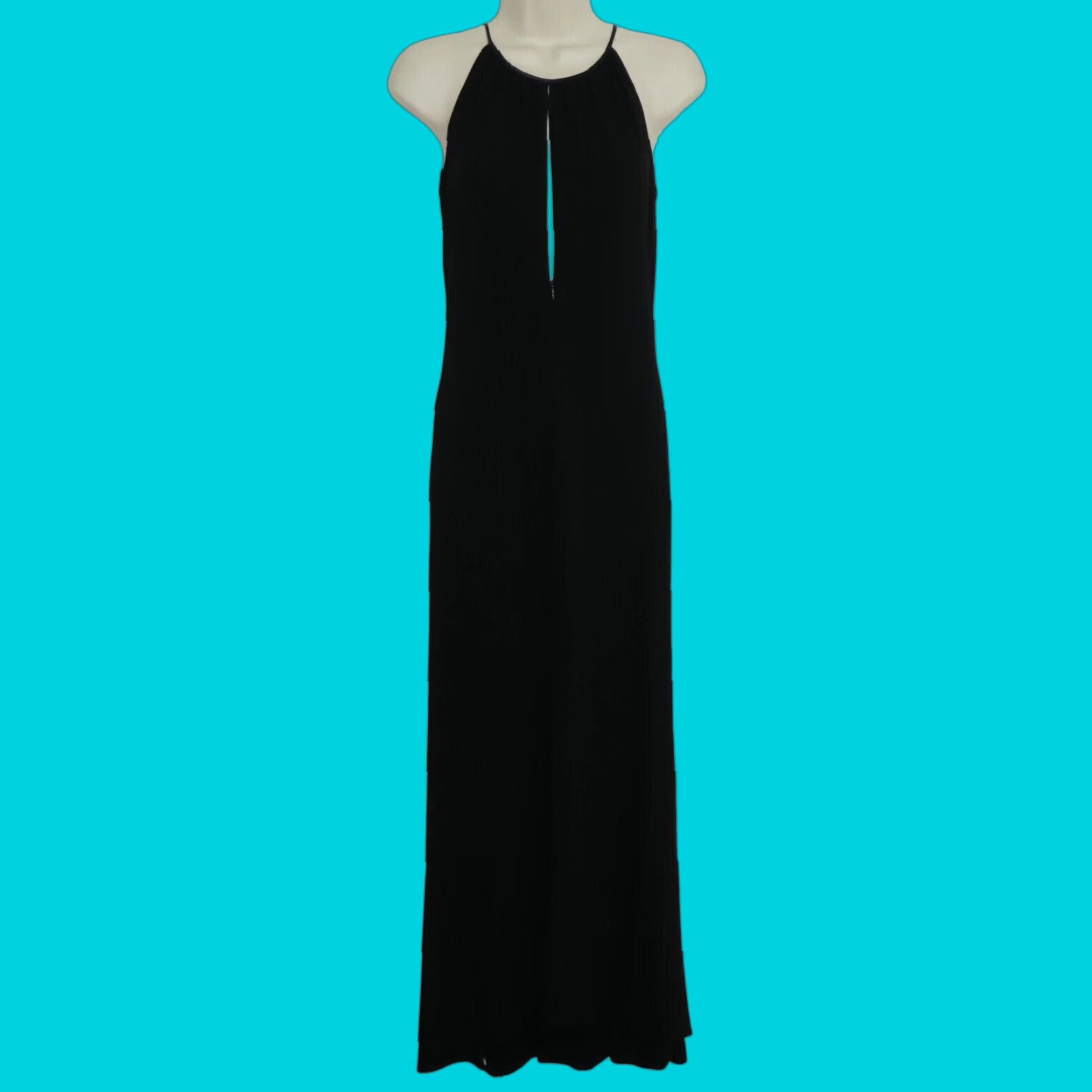 Vintage Tahari Womens 2 Zipper Keyhole Front Solid Black Sleeveless Sheath Dress Gown Size XS / US 0-2 / IT 36-38 - 1 Thumbnail