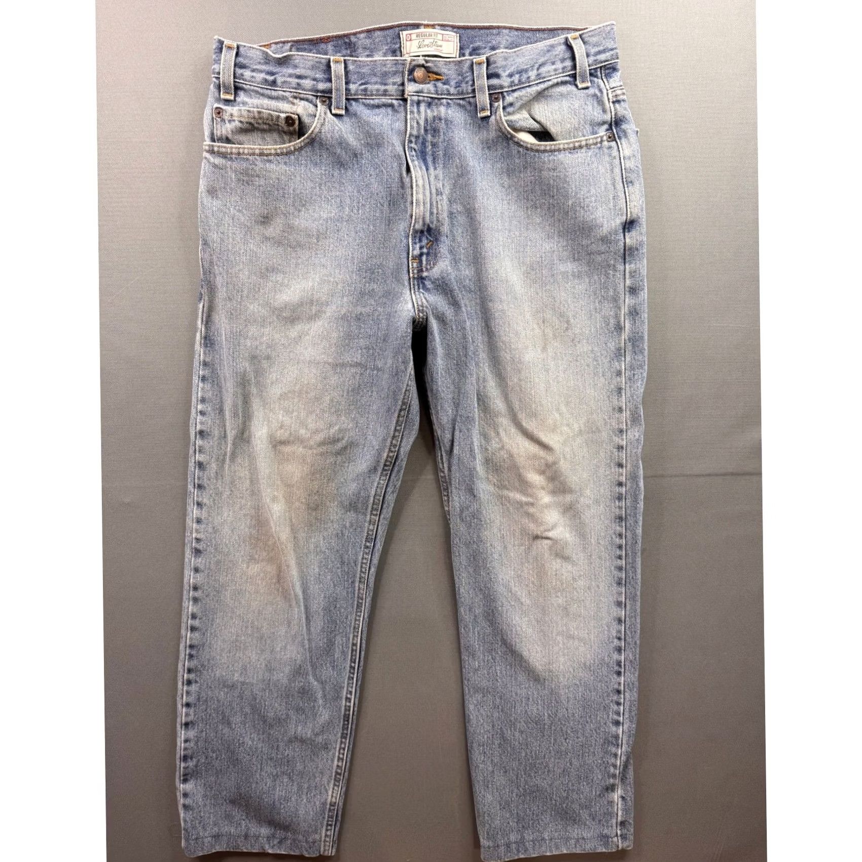 Vintage VINTAGE Levi Strauss Signature Regular Fit Jeans Mens Light Wash Blue Denim 36x32 Size US 36 / EU 52 - 6 Thumbnail