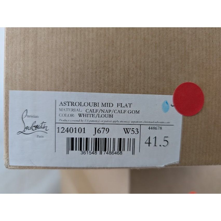 Christian Louboutin o1rshd1 Astroloubi Mid Flat Sneakers in White/Loubi Size US 8.5 / EU 41-42 - 10 Thumbnail