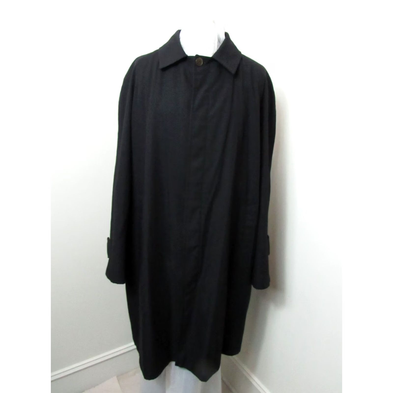 Vintage VINTAGE Daniele Poole Jacket Black Size M Mens 90s London Overcoat Long Coat Regular Pattern Solid Standing Collar Size US M / EU 48-50 / 2 - 3 Thumbnail