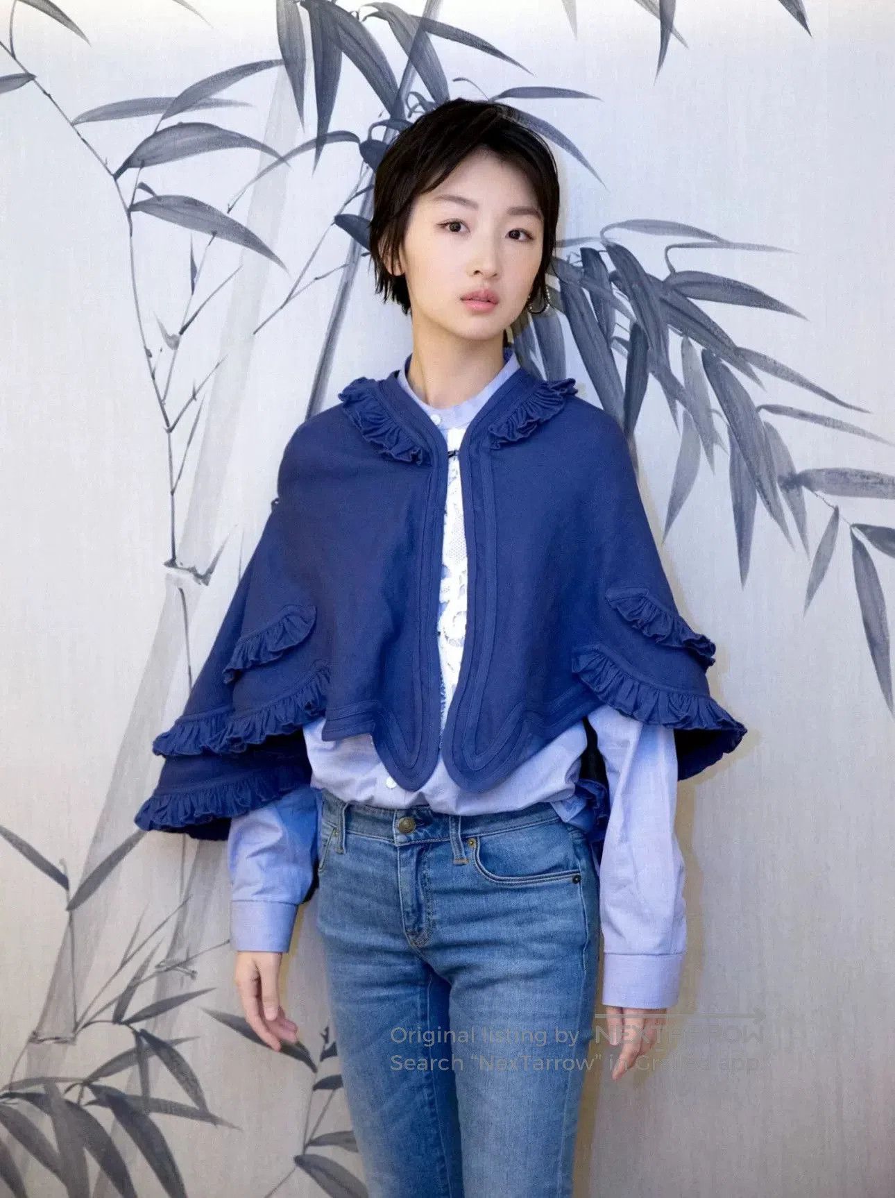 Burberry Burberry Blue Floral Print Cape Coat. Size M / US 6-8 / IT 42-44 - 2 Thumbnail