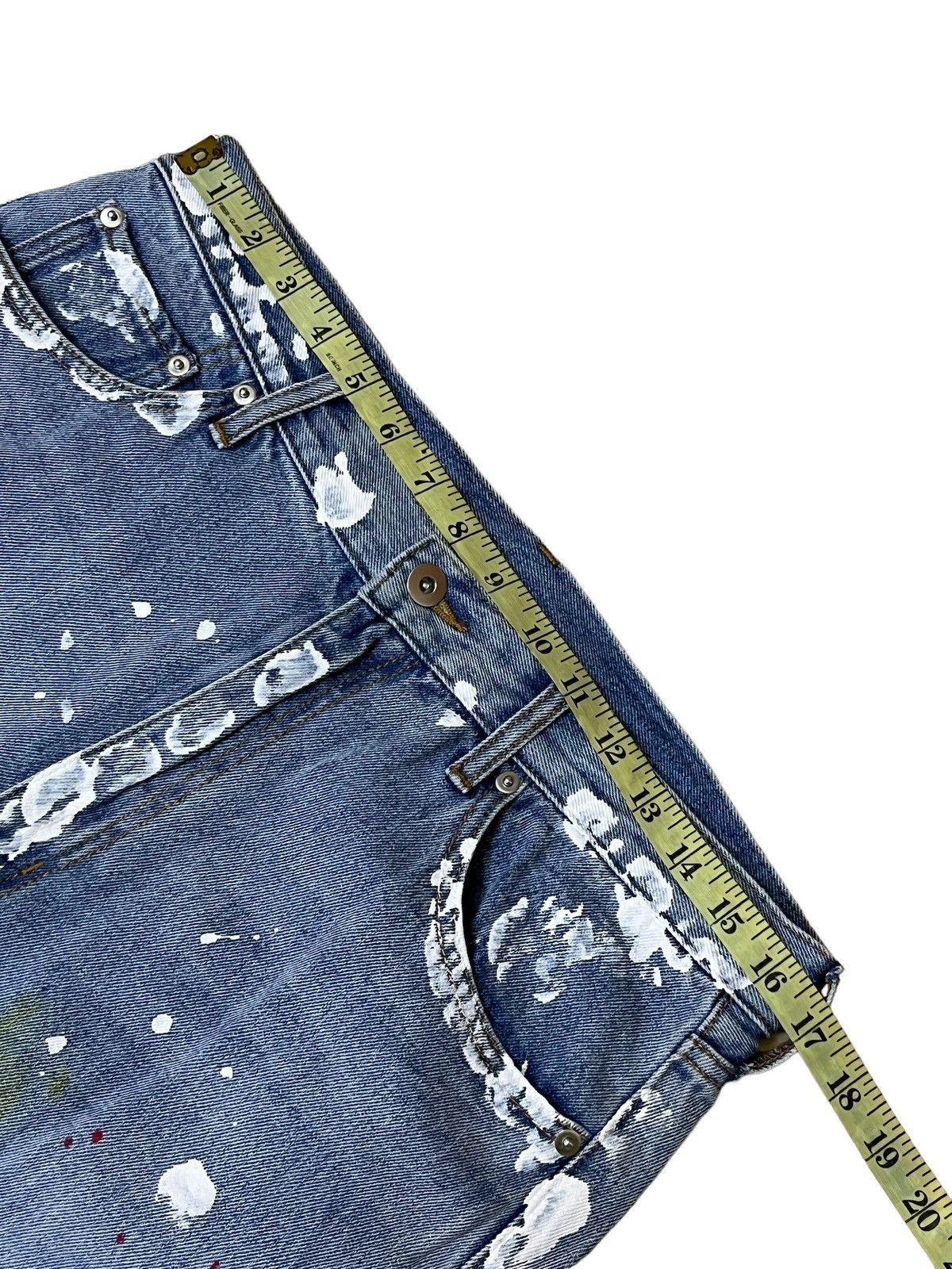 Japanese Brand BAGGY🔥🔥GALLIS ADDICTION COLOURFULL PAINT WIDE JEANS Size US 33 - 14 Thumbnail