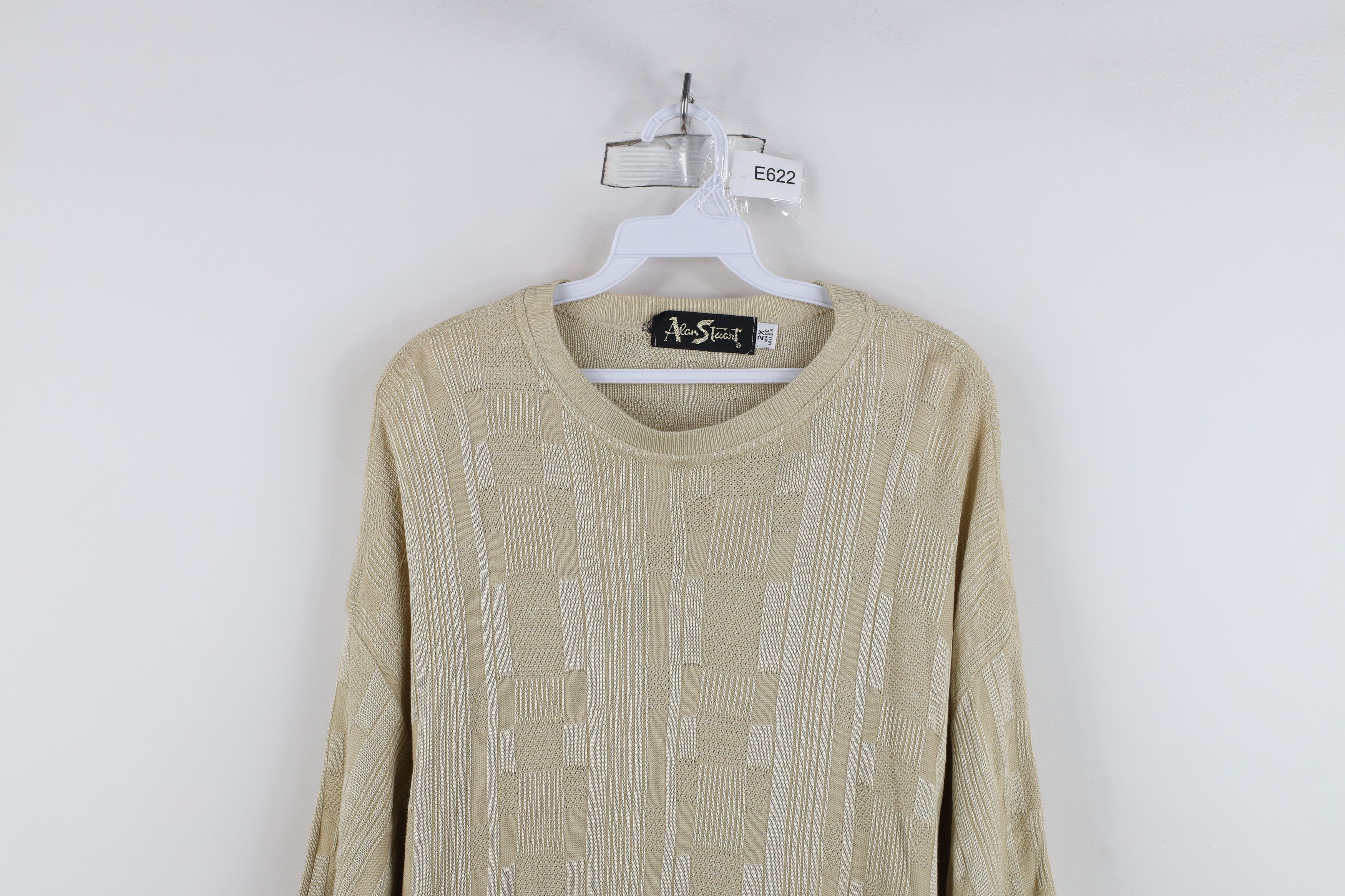 Vintage Vintage 90s Streetwear Knit Short Sleeve Sweater Gold USA Size US XXL / EU 58 / 5 - 2 Thumbnail