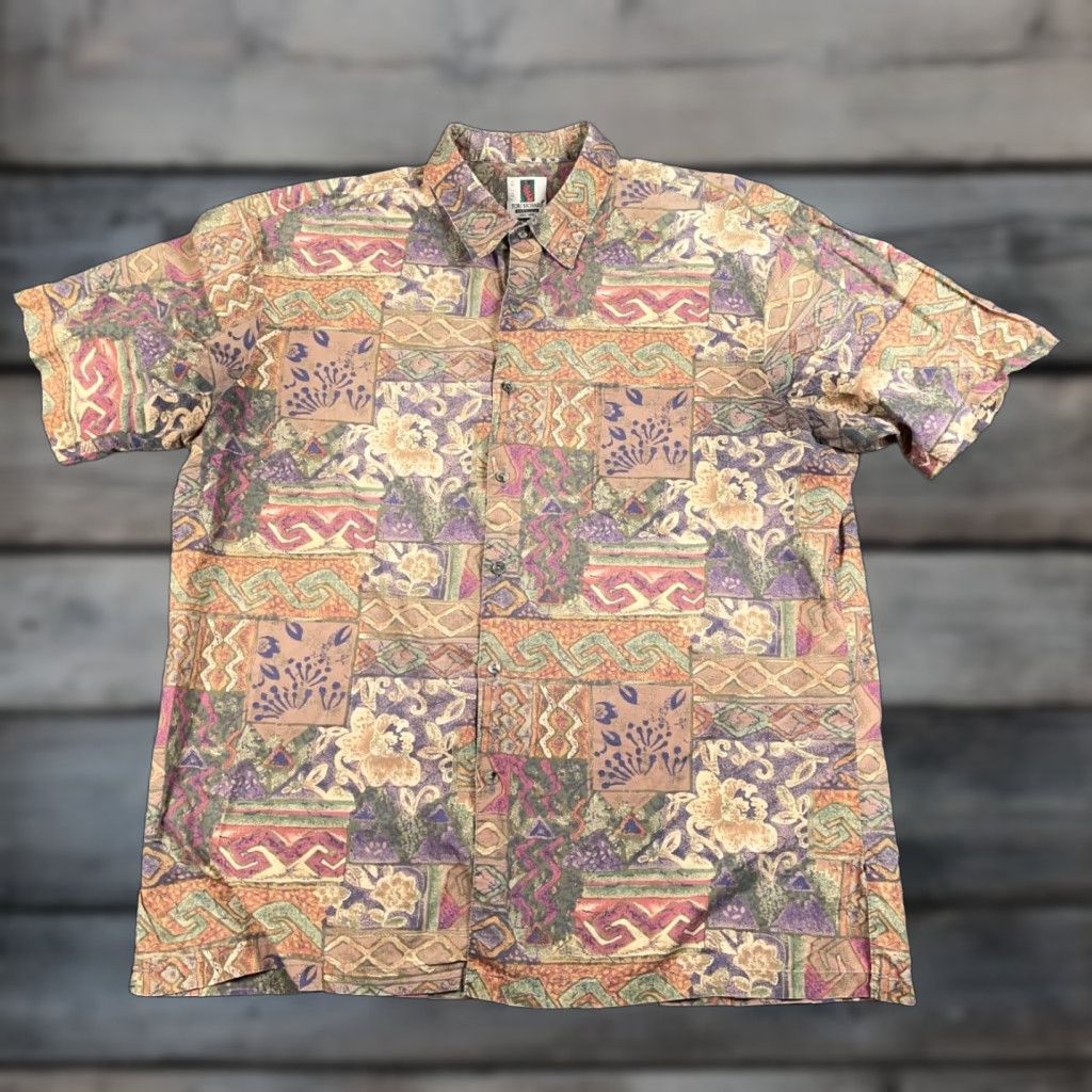 Tori Richard VINTAGE Tori Richard Patchwork Shirt Adult 2XL Brown Geometric Cotton Hawaiian Retro Men’s Shirt Size US XXL / EU 58 / 5 - 1 Thumbnail