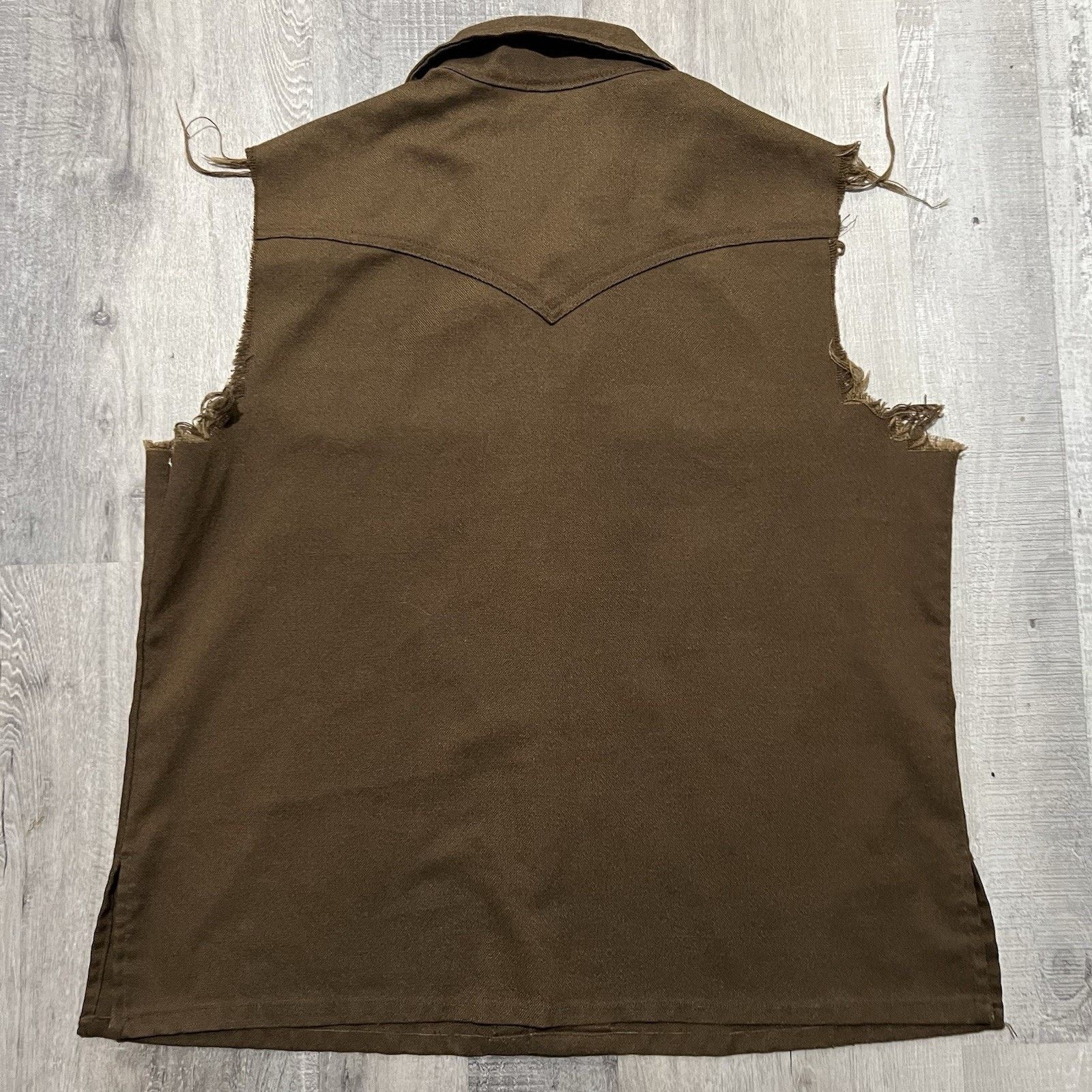 Levi's VTG Levis Big E Brown Snap Front Dacron Jacket Cut Off Vest Size US XL / EU 56 / 4 - 2 Thumbnail