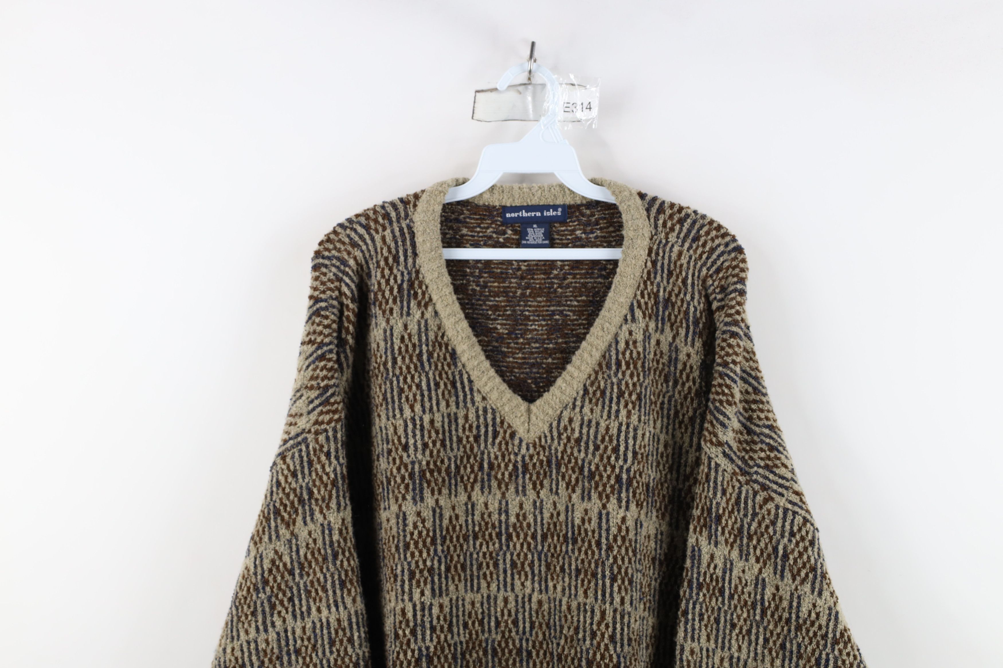 Vintage Vintage 90s Streetwear Wool Blend Knit V-Neck Sweater USA Size US XL / EU 56 / 4 - 2 Thumbnail