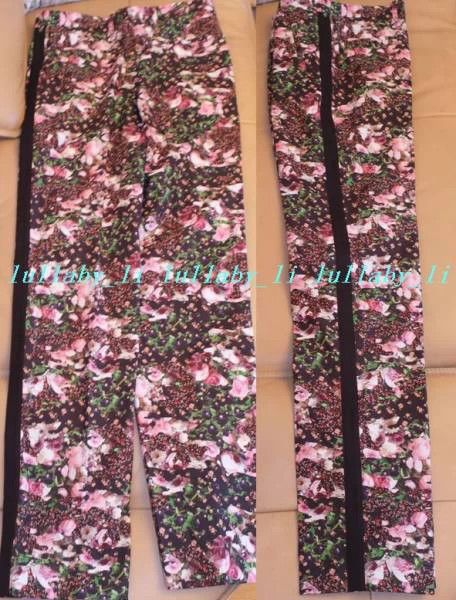 Givenchy Givenchy SizeM New rose print pants, black edges, size 36 Size US 30 / EU 46 - 2 Thumbnail