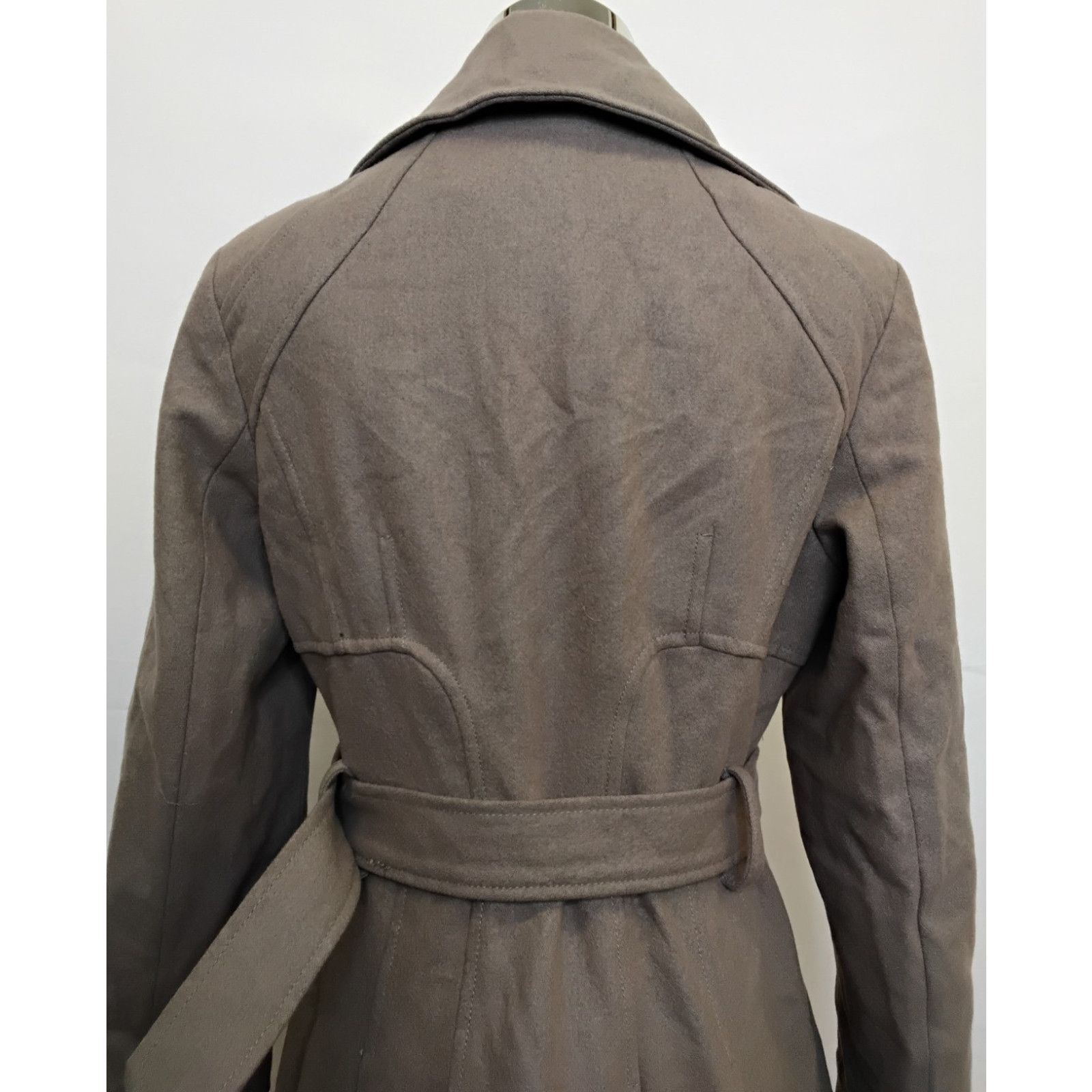 Guess Guess Pea Coat Women's M Taupe Wool Blend Belted Y2K Size M / US 6-8 / IT 42-44 - 6 Thumbnail