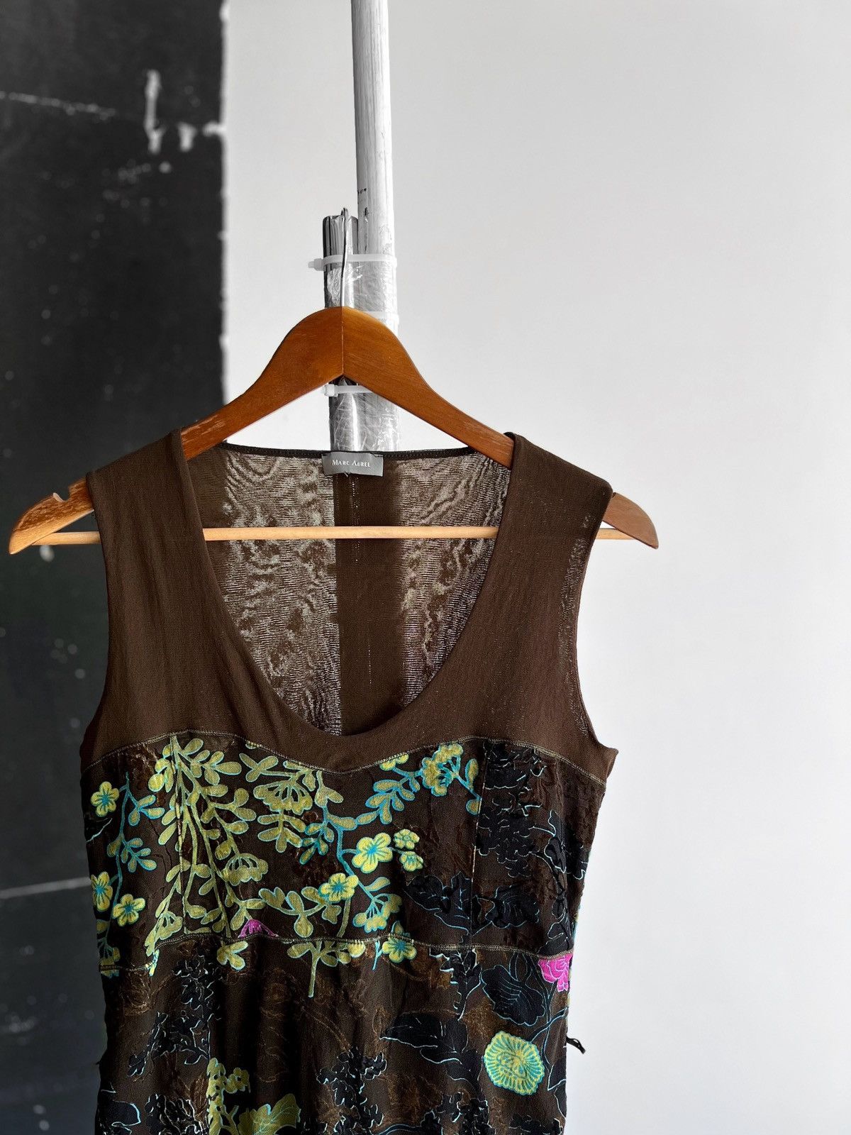 Designer Marc Aurel Women Brown Multicolor Sleeveless Tank Top Floral Size S / US 4 / IT 40 - 2 Thumbnail