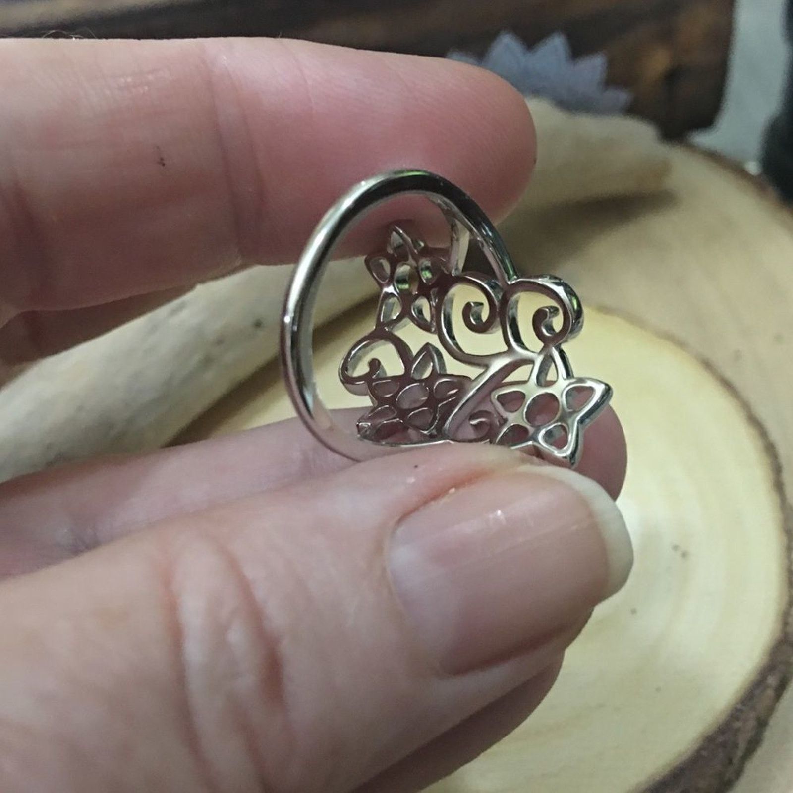 The Unbranded Brand Floral Filigree Sterling Silver Ring, Boho, Statement Size ONE SIZE - 5 Thumbnail