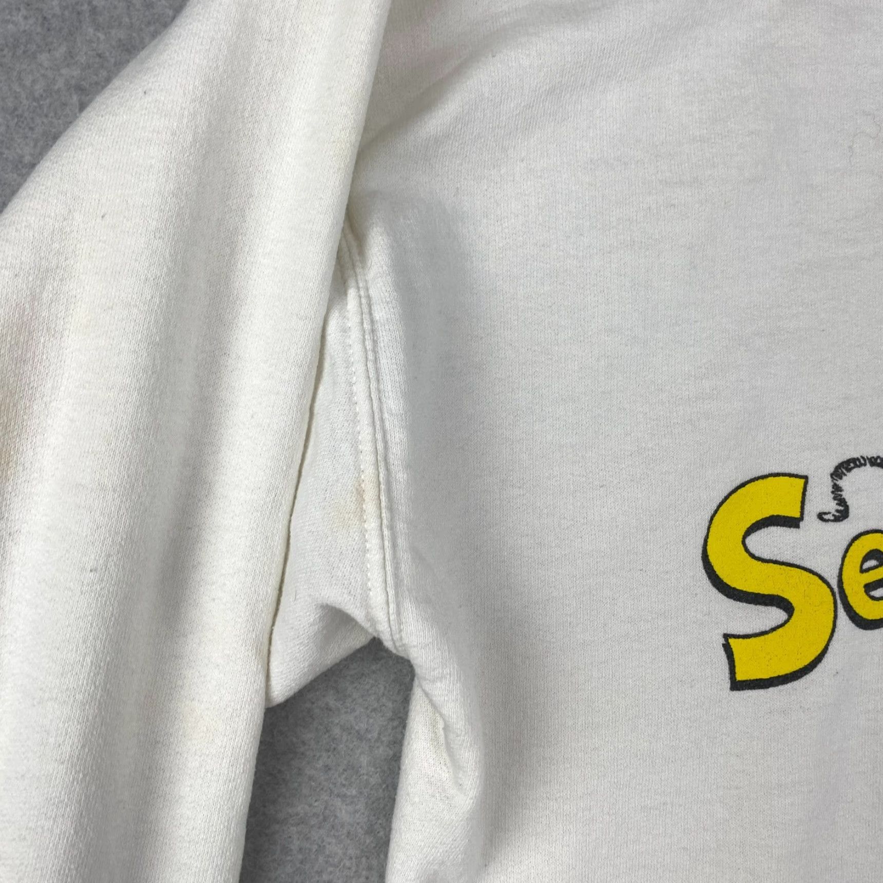 Hanes VINTAGE Hanes Sweatshirt Mens L White Dr Seuss San Diego County Fair Hoodie Pullover Graphic Print All Seasons Regular Fit Ski, Walk, Run Mens Size US L / EU 52-54 / 3 - 5 Thumbnail