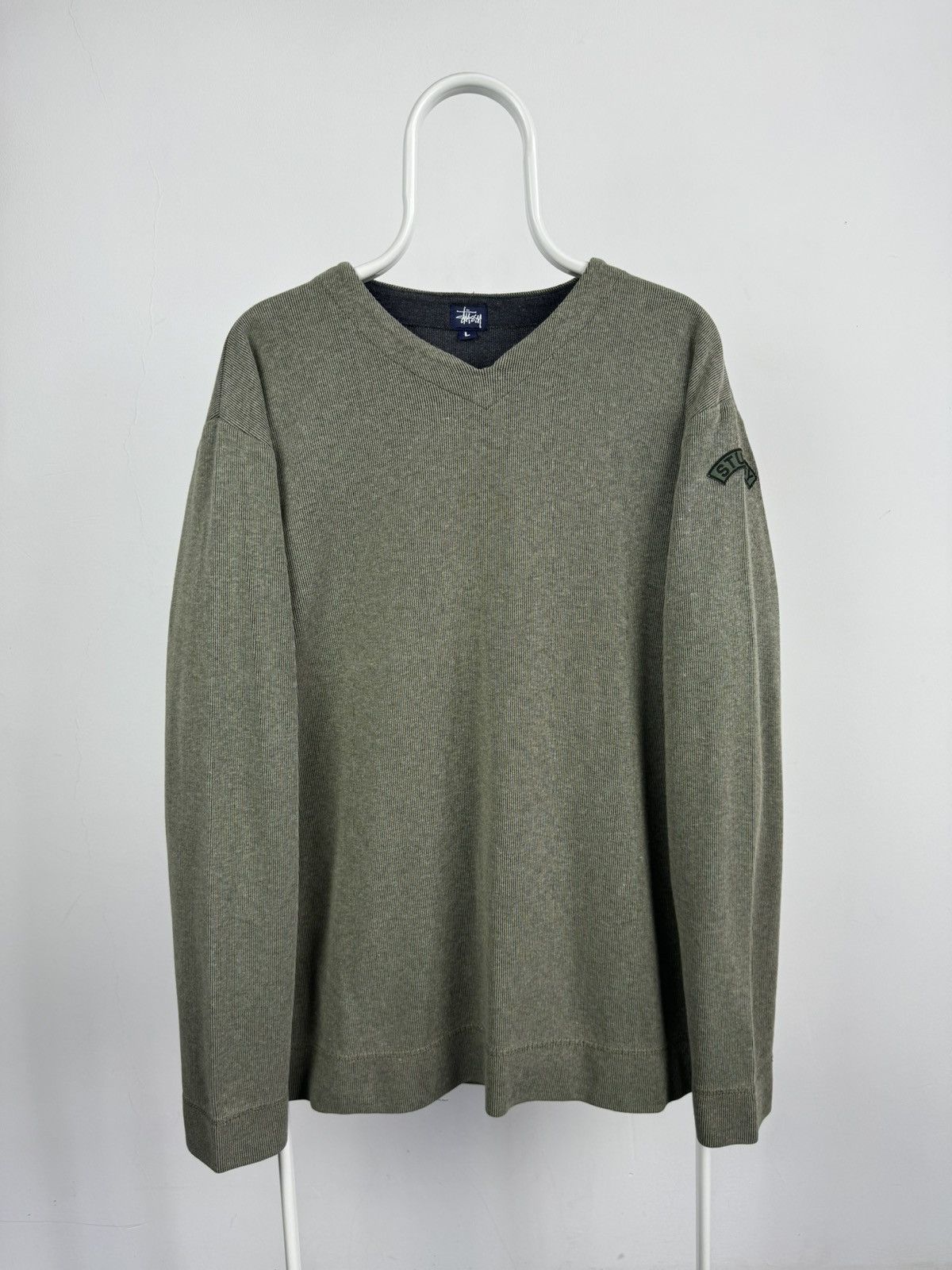Stussy Vintage Stussy V-Neck Jumper Made In USA Size US L / EU 52-54 / 3 - 1 Thumbnail