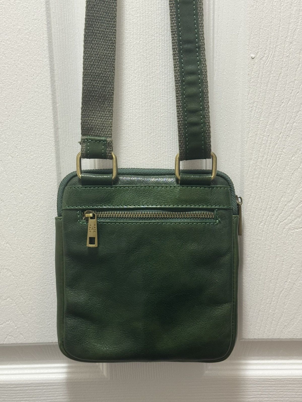 Vera Pelle Vera Pelle Leather Crossbag Green Italian Leather Trap Size ONE SIZE - 3 Thumbnail
