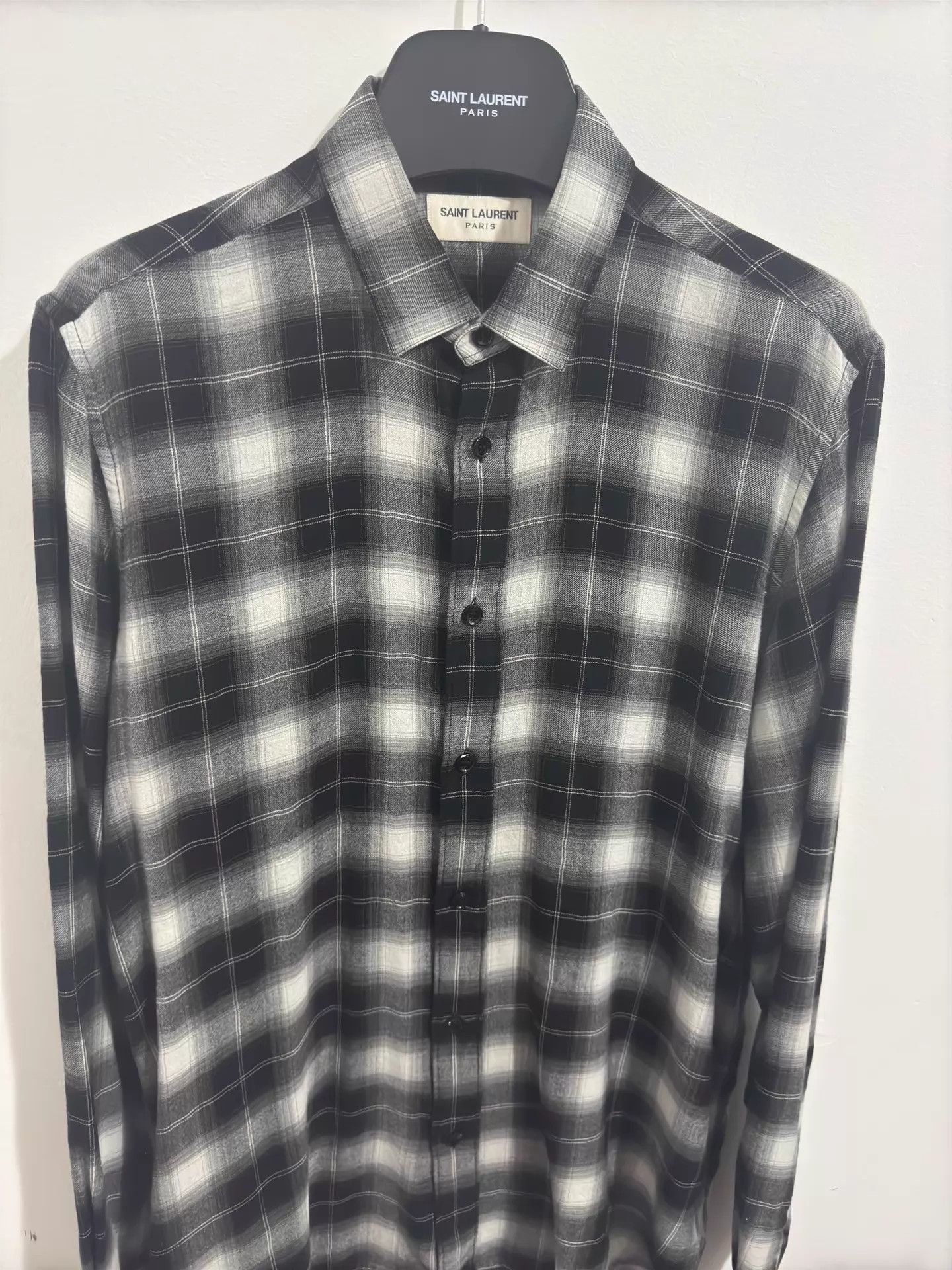 Saint Laurent Paris SLP 15FW Hedi Slimane Flannel Tartan Shirt 39 M Size US M / EU 48-50 / 2 - 3 Thumbnail