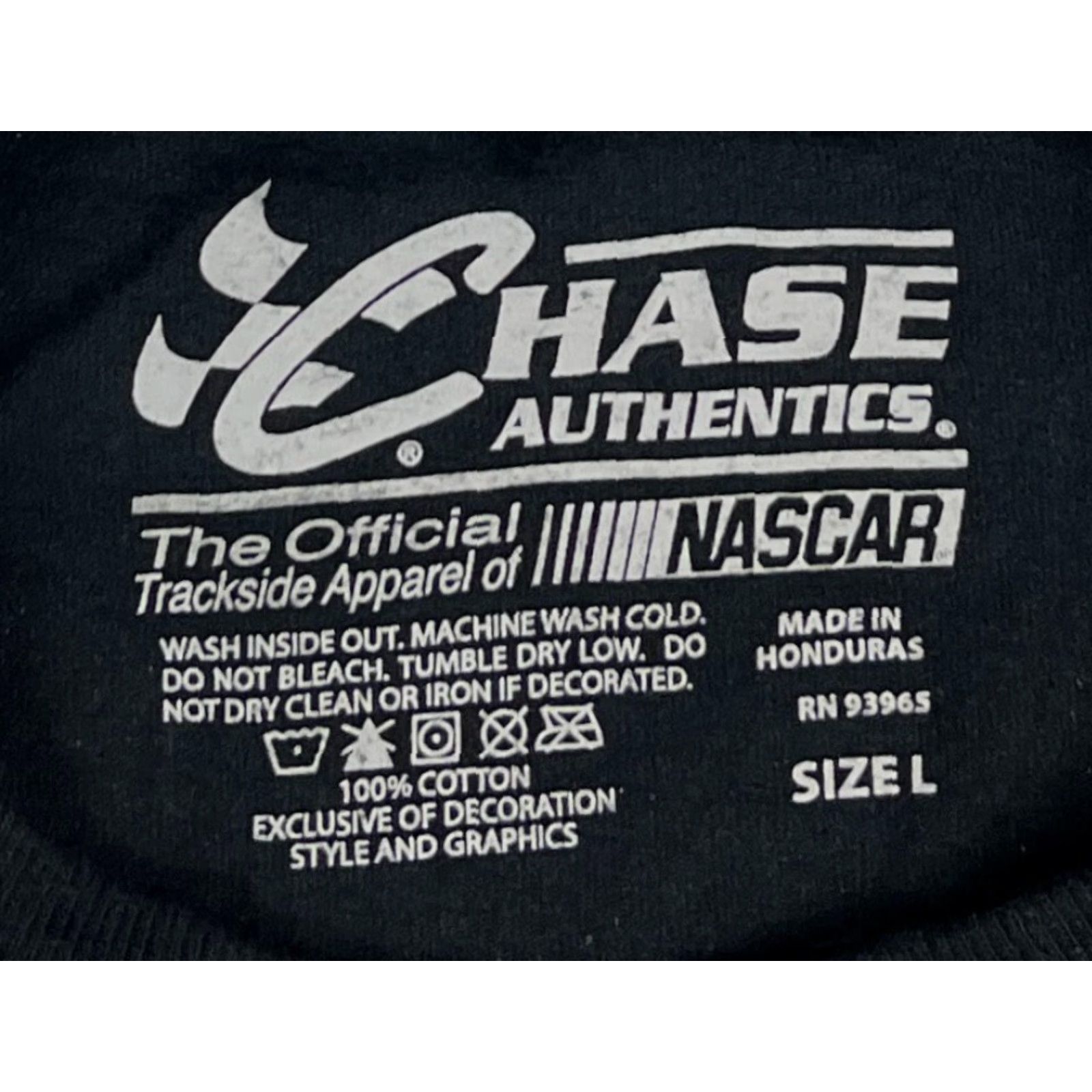Chase Authentics NASCAR Jimmie Johnson Race Ready T-Shirt Chase Authentics Sz L Black Cotton Crew Neck Short Sleeve Men 2014 Race Ready twosided Size US L / EU 52-54 / 3 - 7 Thumbnail