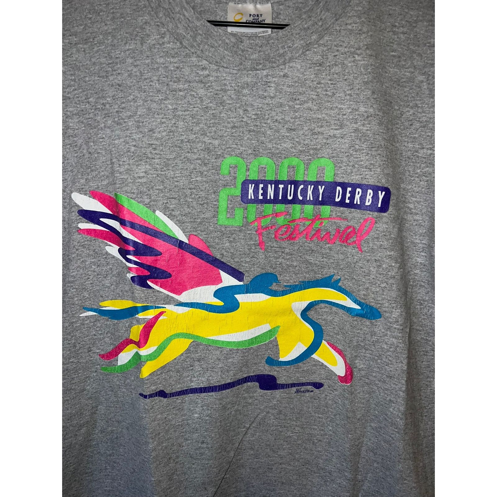 Port & Company Vintage Kentucky Derby Shirt Festival Horse Gray Race Tee M Size US M / EU 48-50 / 2 - 4 Thumbnail