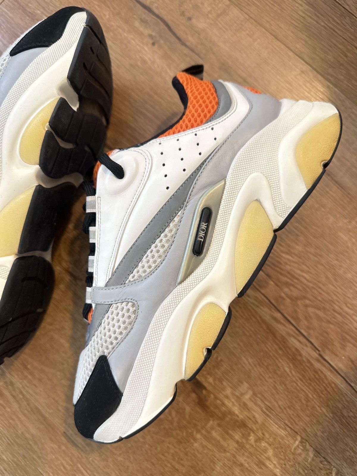 Dior Dior Sneakers B22 Grey/Orange Size US 8.5 / EU 41-42 - 4 Thumbnail