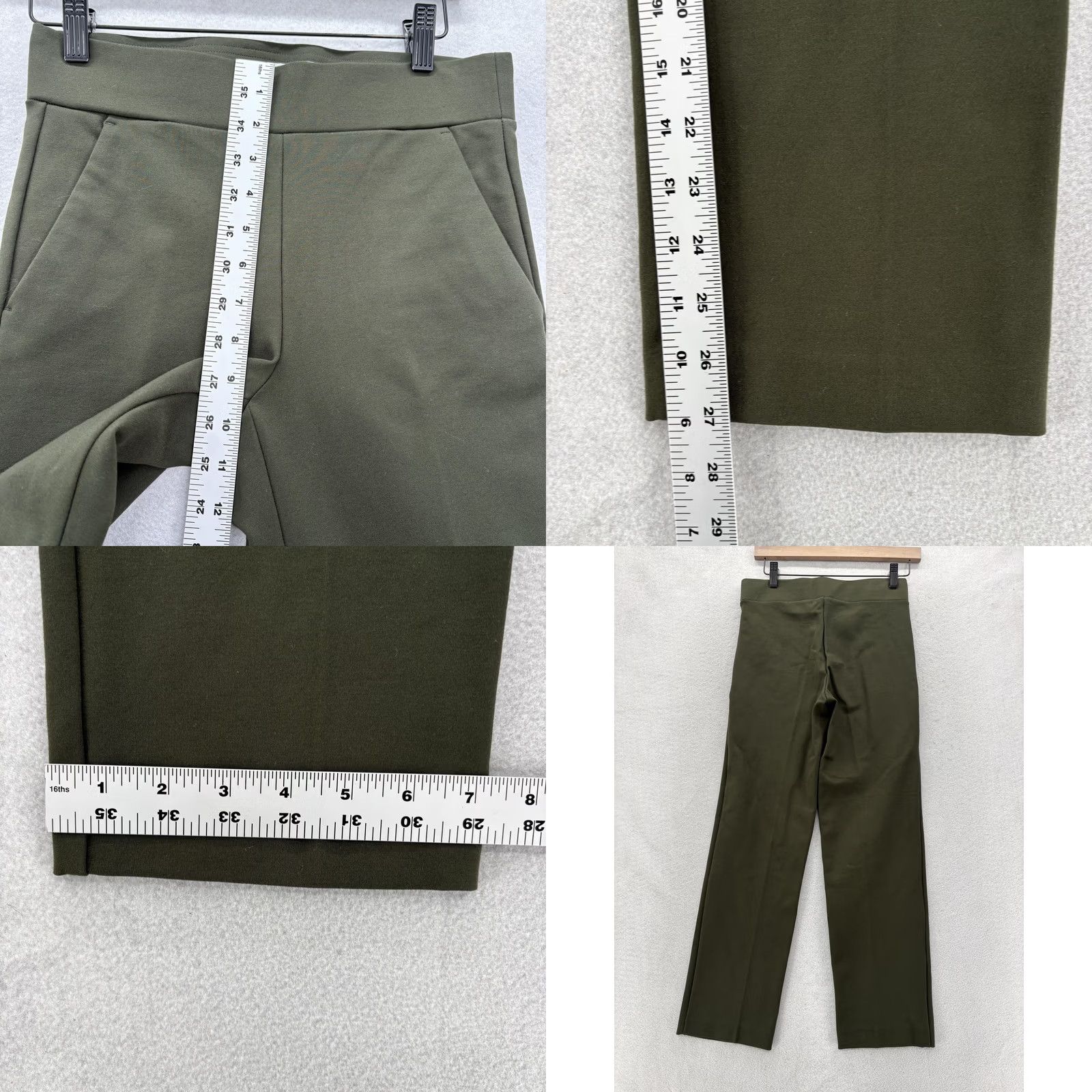 Loft LOFT Dress Pants Womens XS Green Ponte Straight Leg Pull On Stretch Career NWT Size 26" / US 2 / IT 38 - 8 Thumbnail