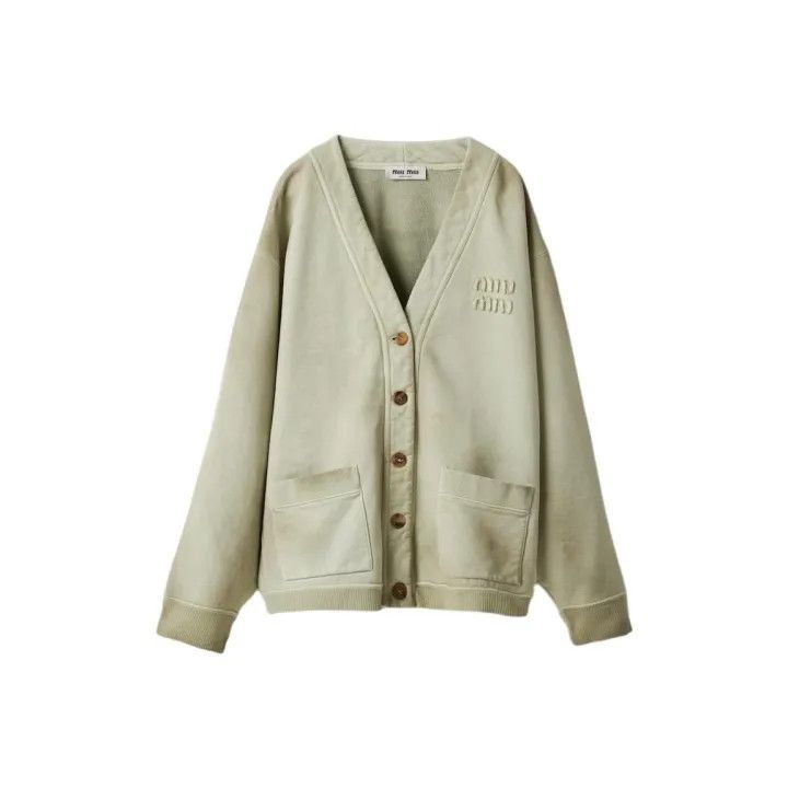 Miu Miu Miu Miu Logo Knit Cardigan for Women 0079 Size XS / US 0-2 / IT 36-38 - 1 Thumbnail