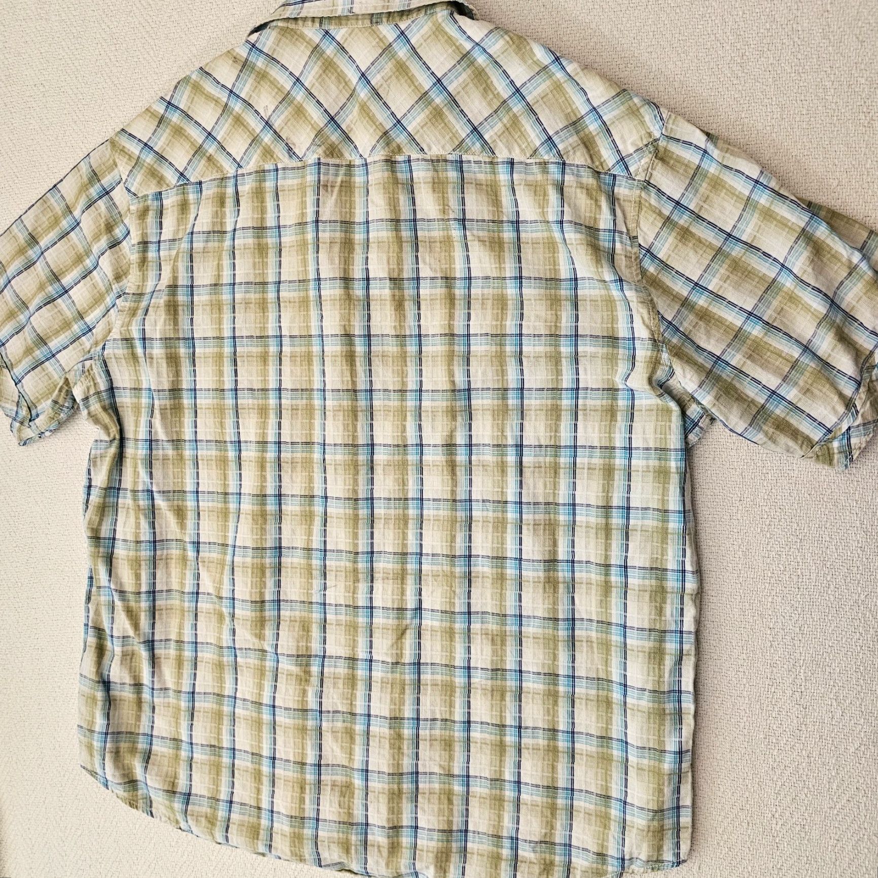Vintage J. Campbell Button-Up Men's Shirt 2XL Plaid Green Short Sleeve Pocket Casual Size US XXL / EU 58 / 5 - 7 Thumbnail