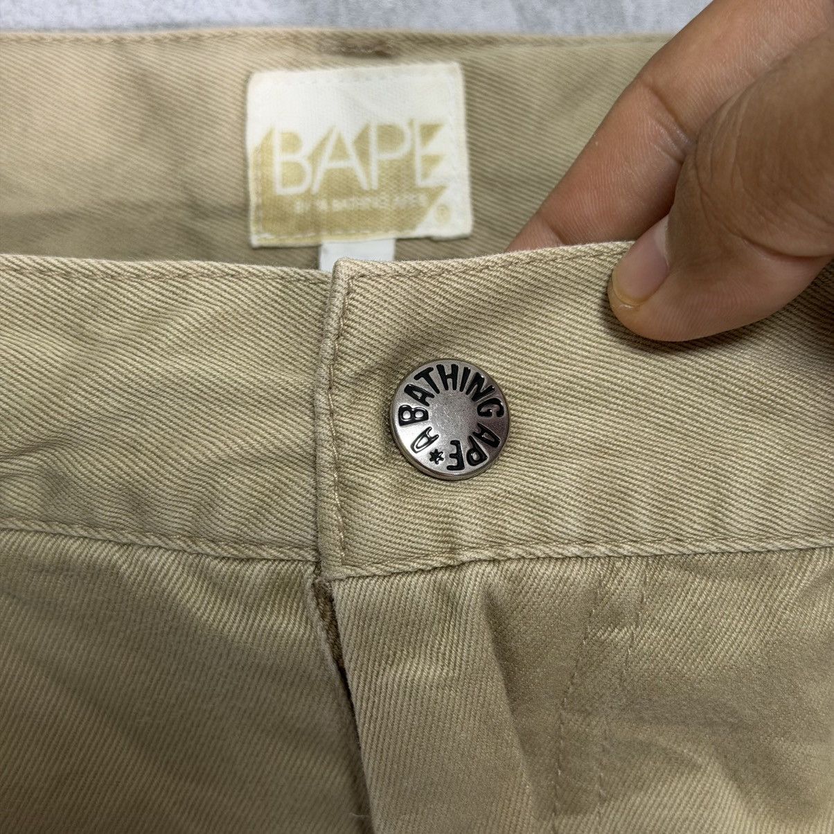 Bape BAPE Vintage Script Logo Chino Pants - Khaki/Tan - Size M Size US 31 - 12 Thumbnail