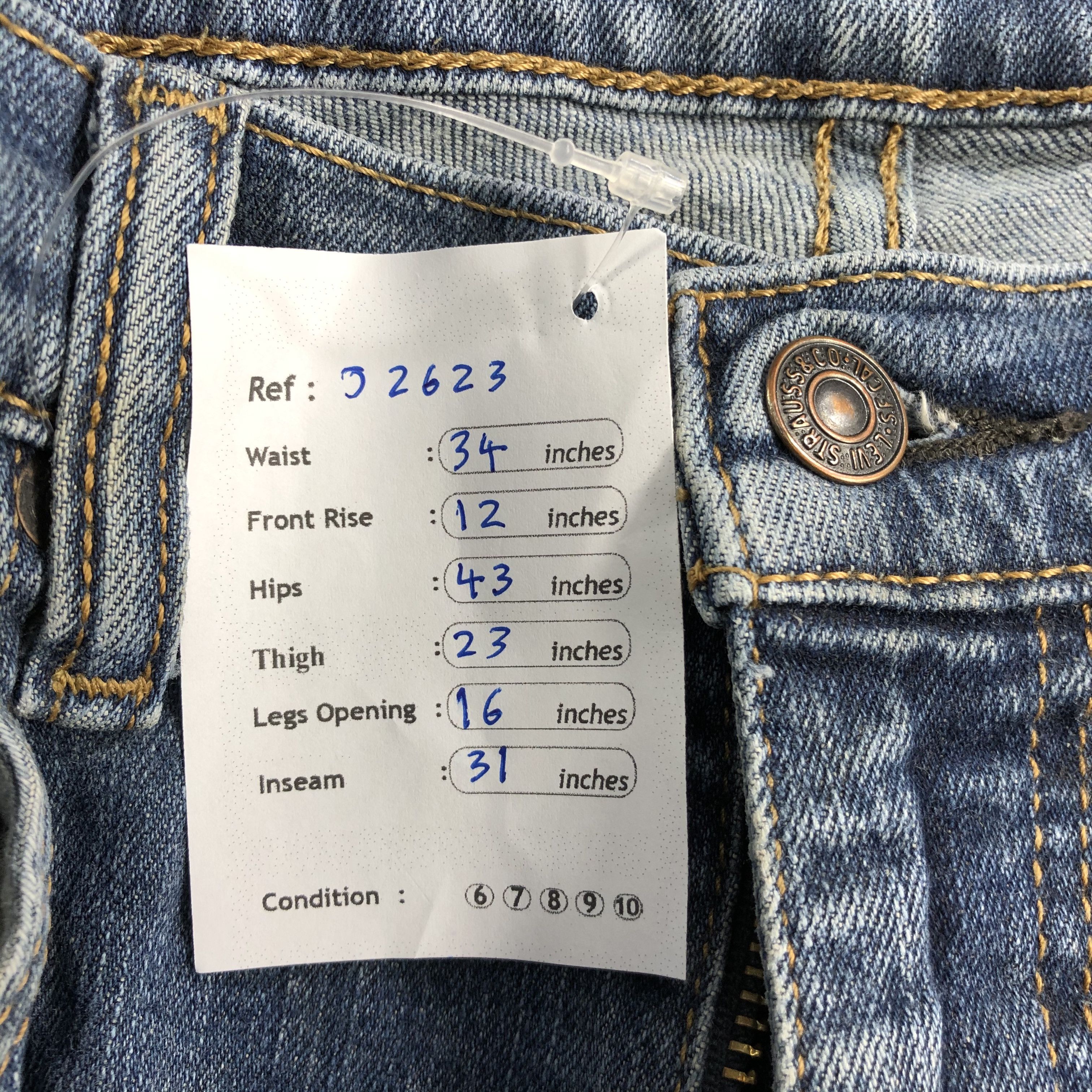Levi's Vintage Blue Wash Levis 505 Jeans-J2623 Size US 34 / EU 50 - 17 Thumbnail