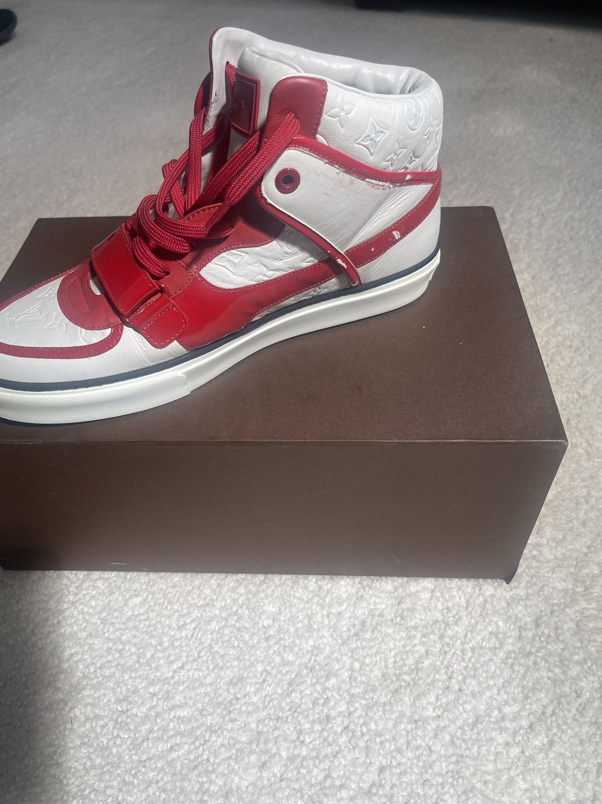 Louis Vuitton 2009 LOUIS VUITTON Calfskin Patent Tower High Top Sneakers Size US 8.5 / EU 41-42 - 6 Thumbnail