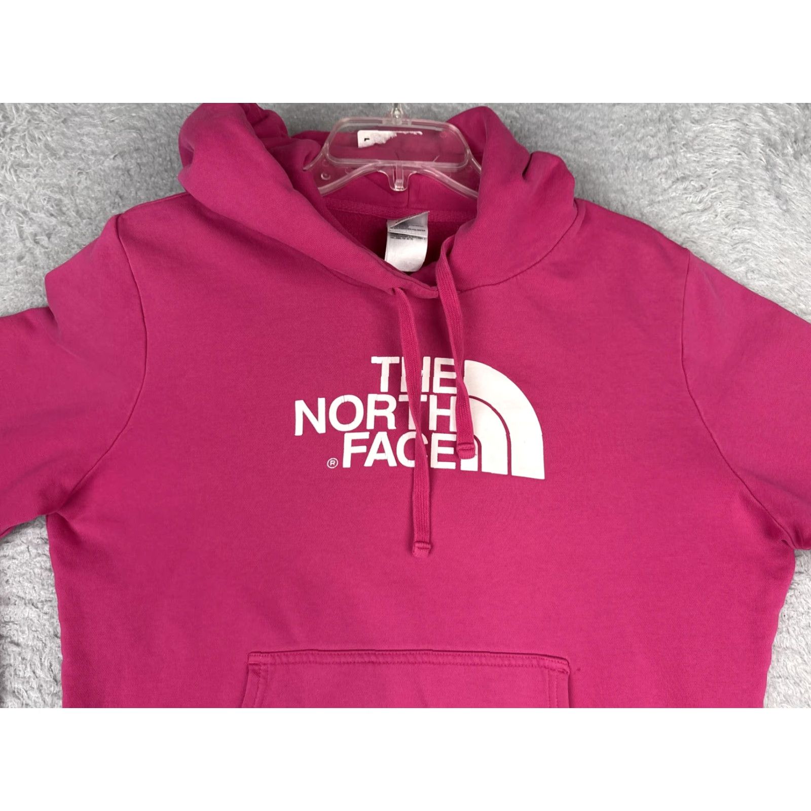 The North Face The North Face Hoodie Womens Large Pink Logo Pullover Kangaroo Fleece Sweatshirt Size L / US 10 / IT 46 - 4 Thumbnail