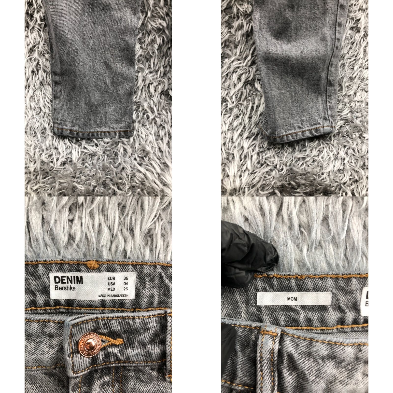 Bershka Bershka Jeans Denim Mom Jeans Size 4 Womens Medium Wash Charcoal Gray Regular Rise 28 in 5-Pocket Belt Loops Practice: Zip Size 27" / US 4 / IT 40 - 8 Thumbnail
