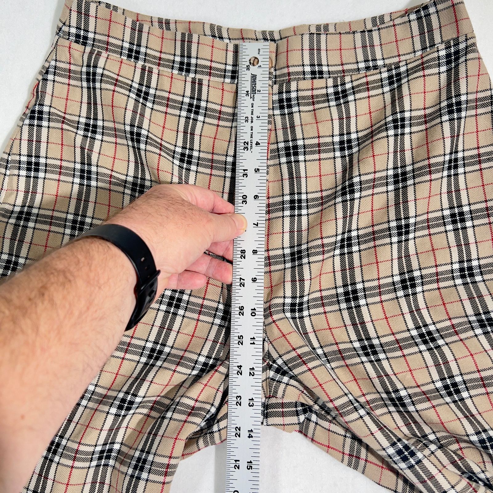 Nasty Gal Nasty Gal Collection Pant Woman 10 Tan Black Red Check Cuff Size 30" / US 8 / IT 44 - 5 Thumbnail