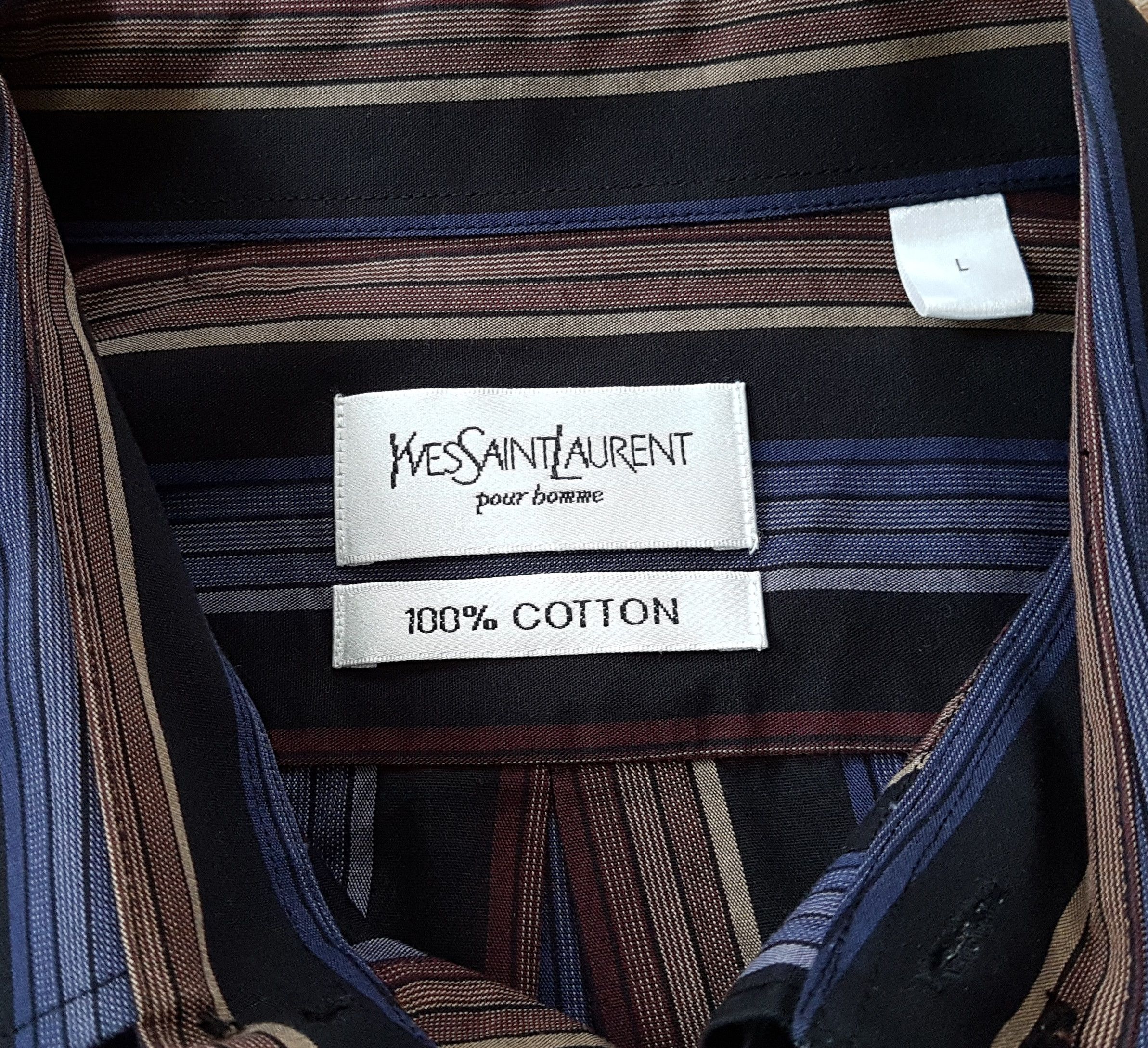 Yves Saint Laurent Vintage YSL Yves Saint Laurent Stripe Shirt sz L Size US L / EU 52-54 / 3 - 6 Thumbnail