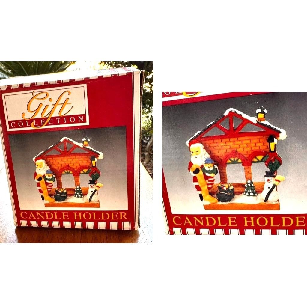 Handmade × Vintage VTG Gift Collection Candle Holder New Christmas Wreath Santa Size ONE SIZE - 6 Thumbnail