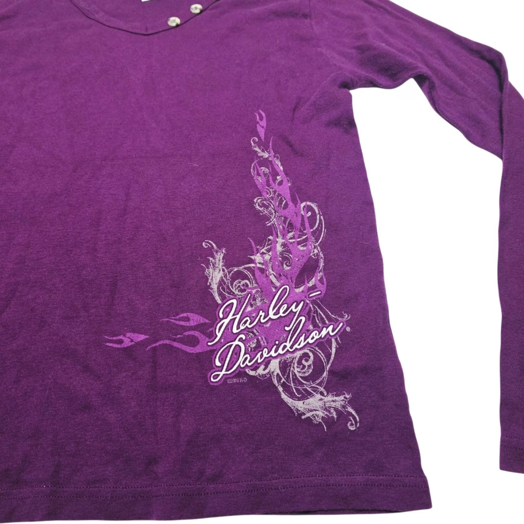 Harley Davidson Harley-Davidson Shirt Women’s Button Accent V-Neck Graphic Long Sleeve Purple M Size M / US 6-8 / IT 42-44 - 4 Thumbnail
