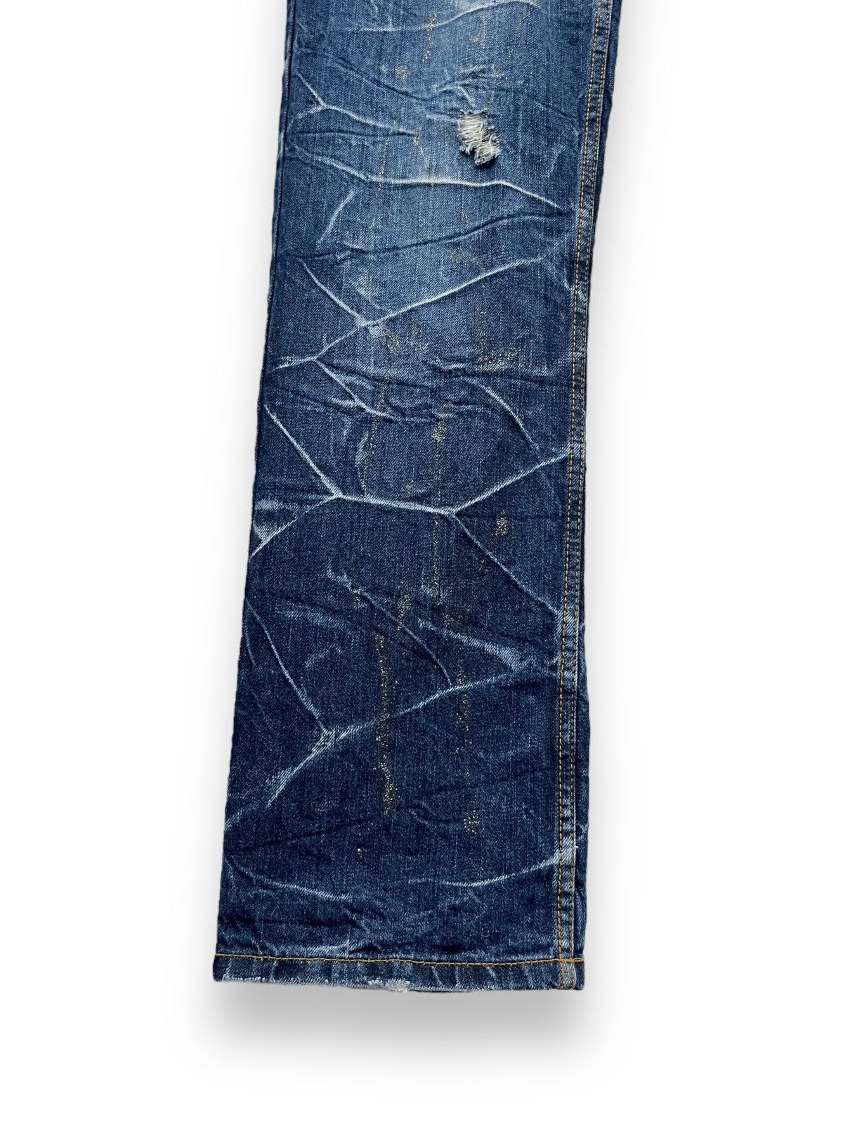 Fragment Design NYLAUS Punk Double Waist Brilliant Blue Silver Splash Denim Size US 31 - 17 Thumbnail