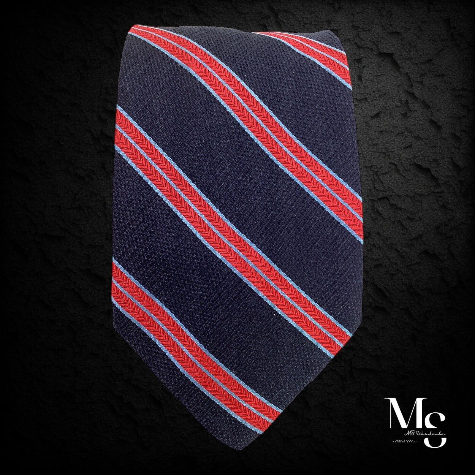 Brioni SANTOSTEFANO Blue Striped Luxury Silk Tie Hand Made In Italy Size ONE SIZE - 5 Thumbnail
