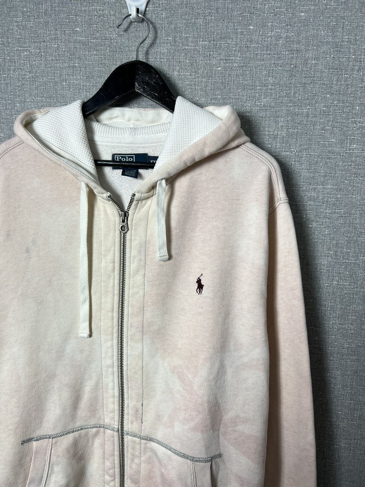 Handmade × Polo Ralph Lauren × Vintage Vintage Polo Ralph Lauren Custom Zip Up Hoodie Pony Logo Size US XXL / EU 58 / 5 - 2 Thumbnail