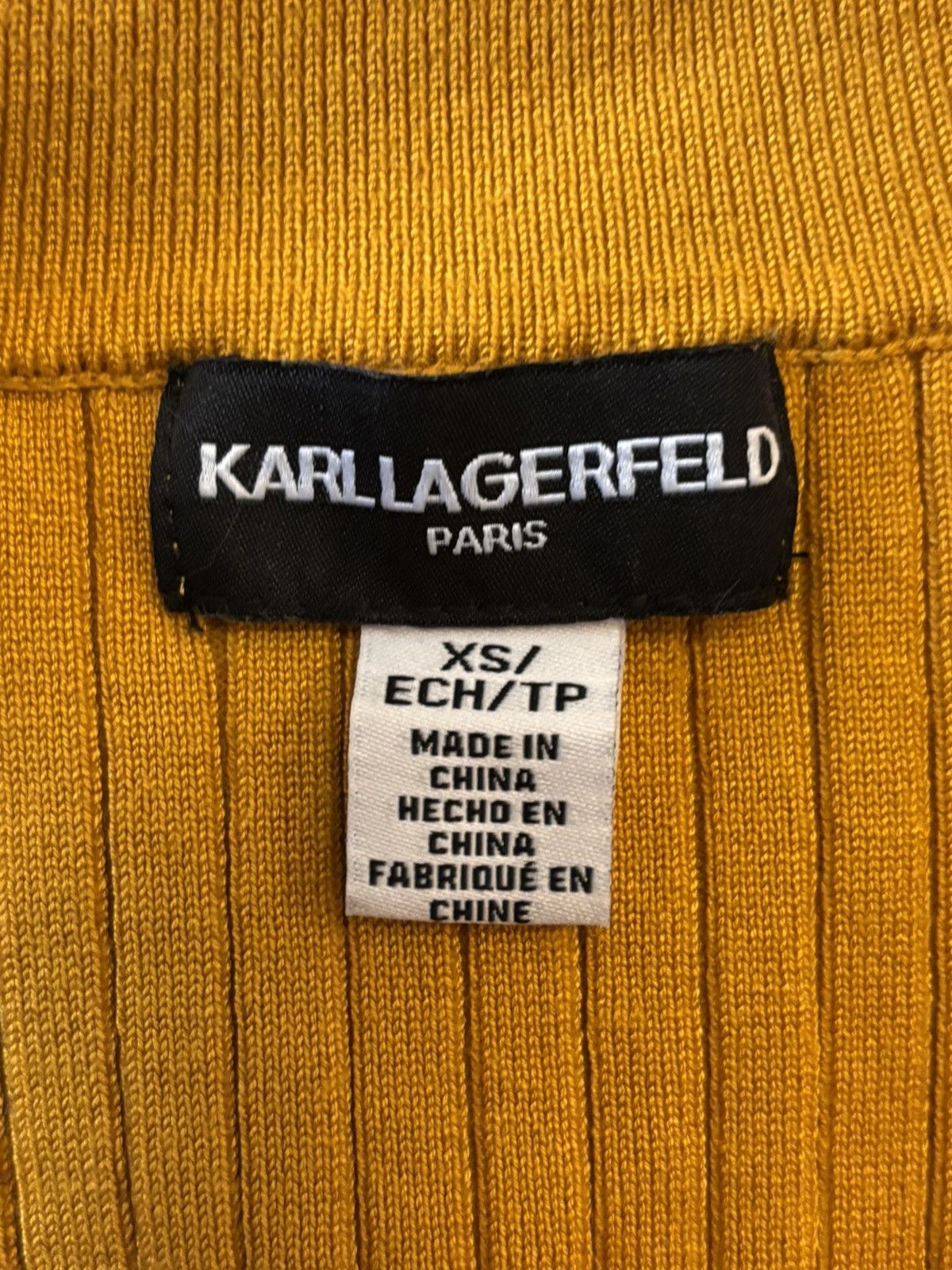 Karl Lagerfeld Karl Lagerfeld Paris Yellow Ribbed Collar Blouse - XS Size XS / US 0-2 / IT 36-38 - 16 Thumbnail