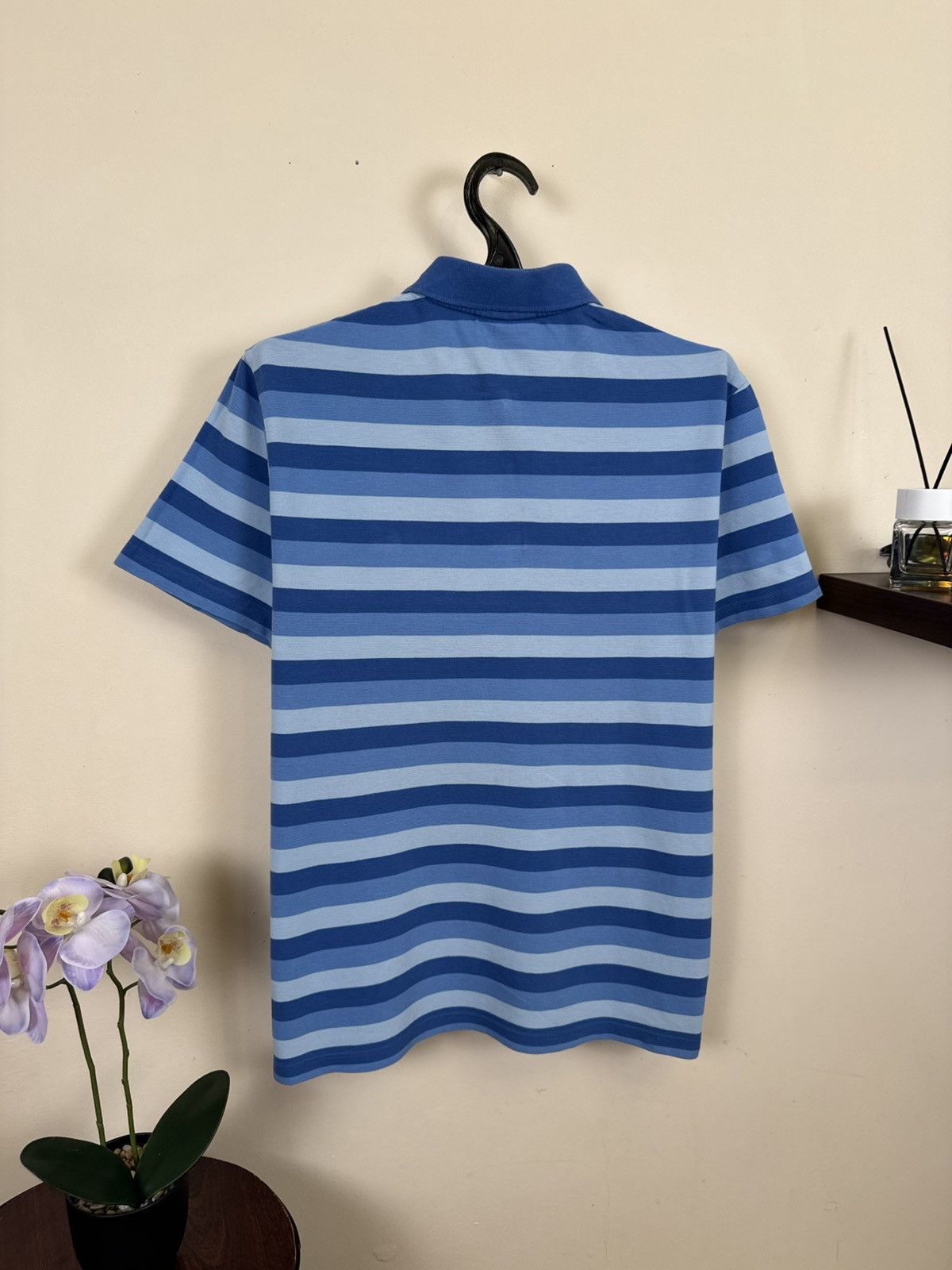 Other 🇫🇷 Lacoste Polo T shirt Striped Blue Sz L Luxury Casual Size US L / EU 52-54 / 3 - 13 Thumbnail